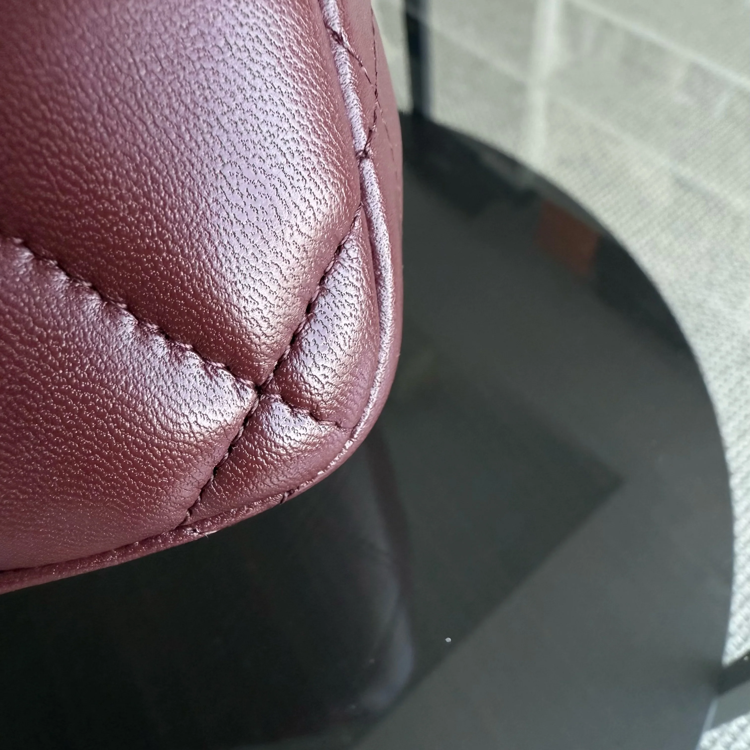 Chanel Classic Flap Jumbo - Double Flap 30CM Quilted Lambskin Burgundy Dark Red Gold Hardware Series 21