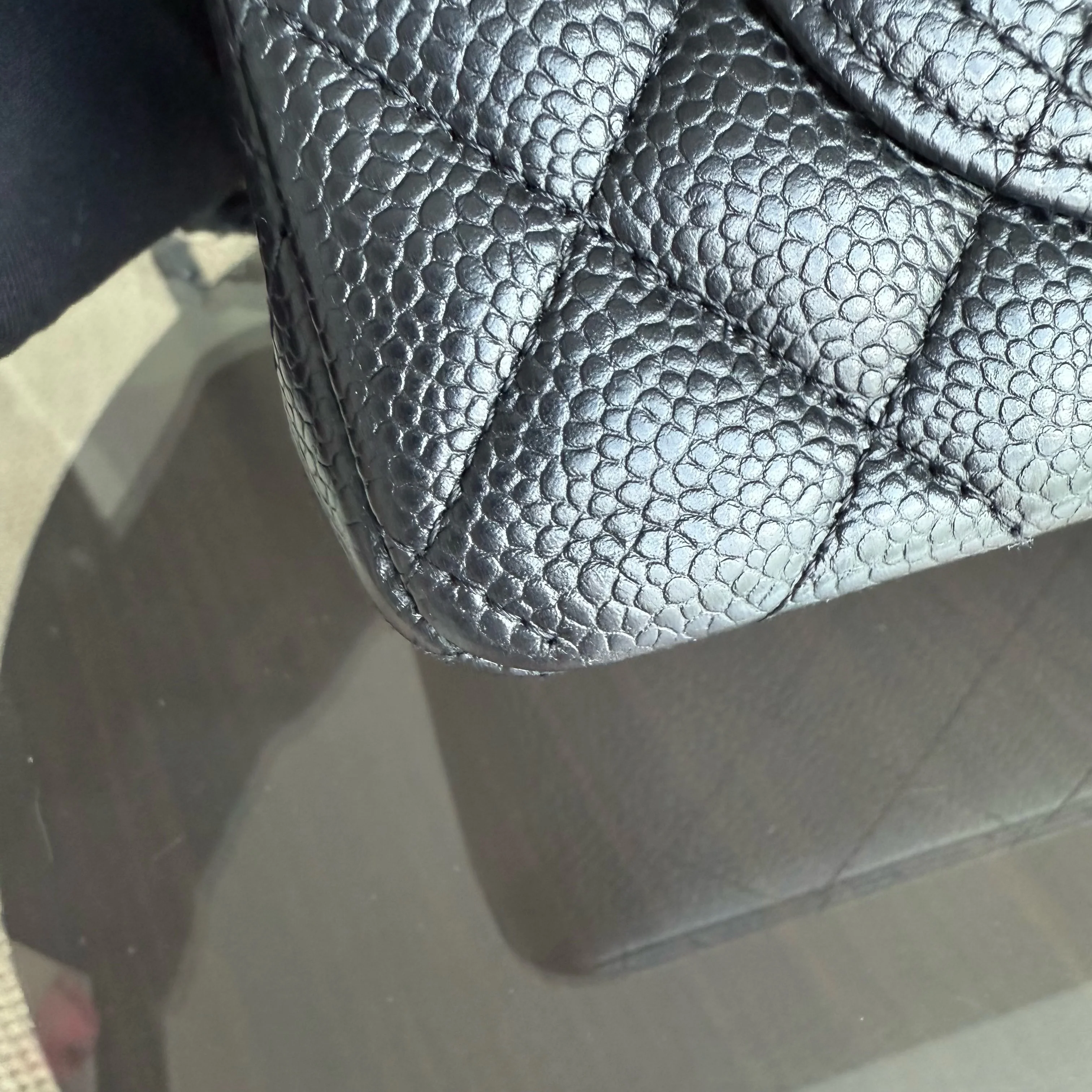 Chanel Classic Flap Small - 23CM Quilted Caviar Black Silver Hardware Series 19