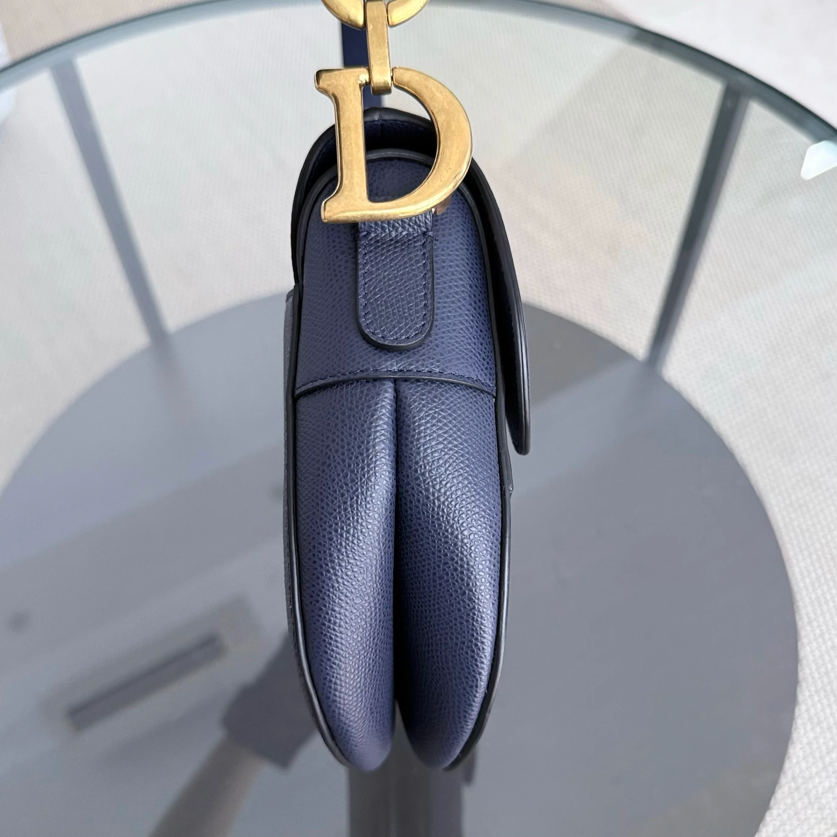 Dior Saddle Medium - Caviar Dark Blue Gold Hardware
