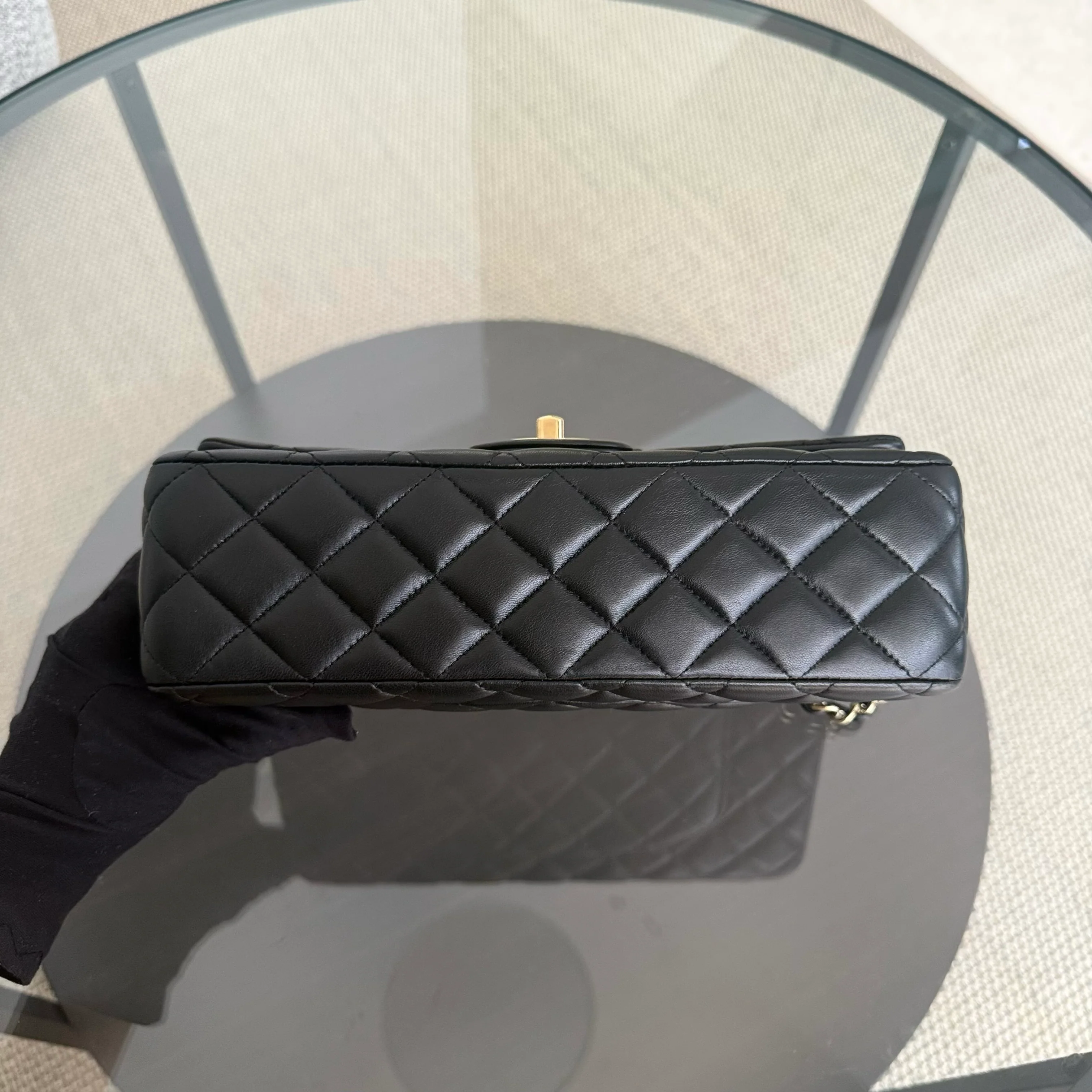 Chanel Classic Flap Medium - Special Valentine Edition 25CM Quilted Lambskin Black Gold Hardware Series 19