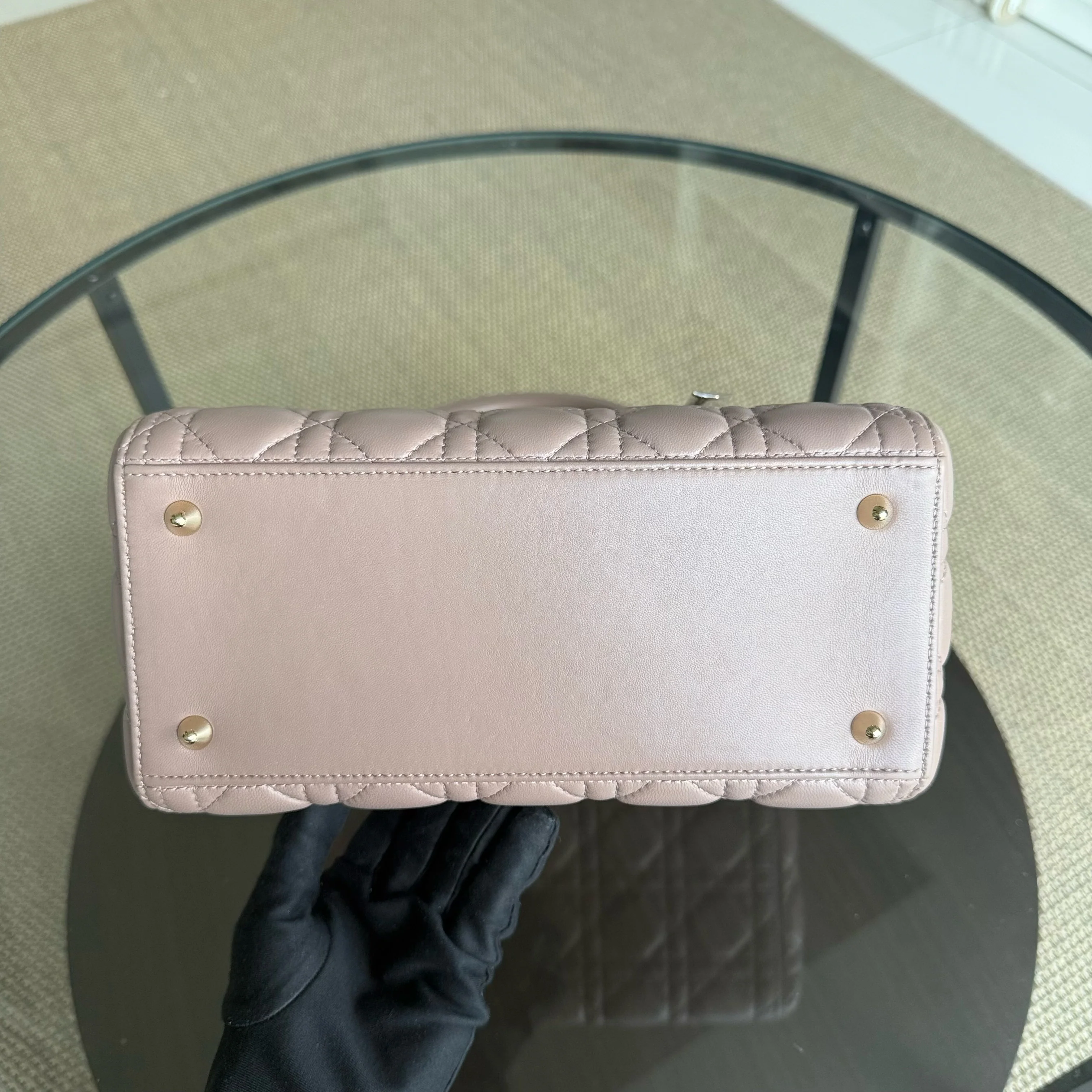 Dior Lady Medium - Canange Lambskin Blush Gold Hardware