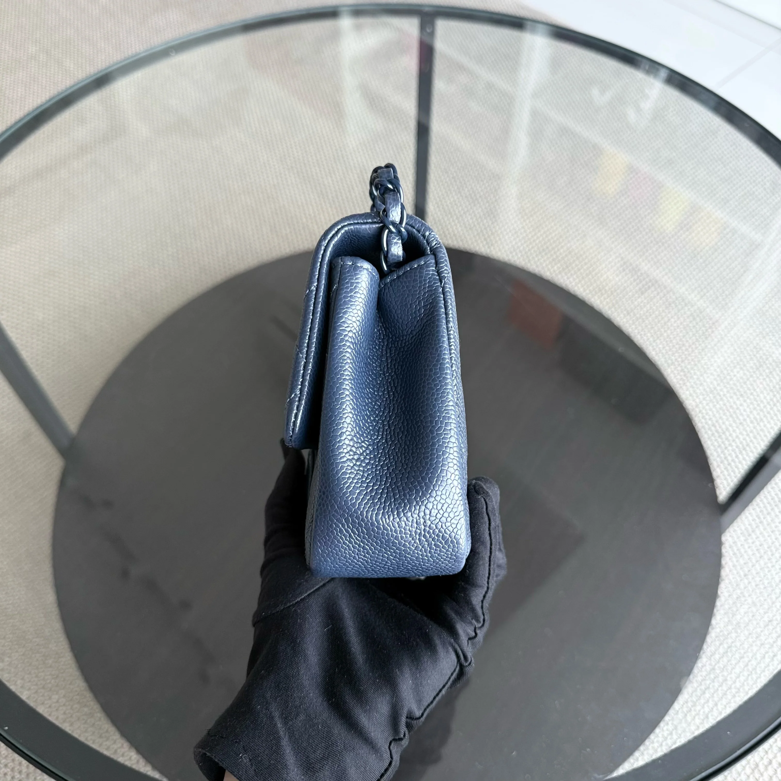 Chanel CC Flap Mini Square - Caviar Quilted All Blue Hardware Series 29