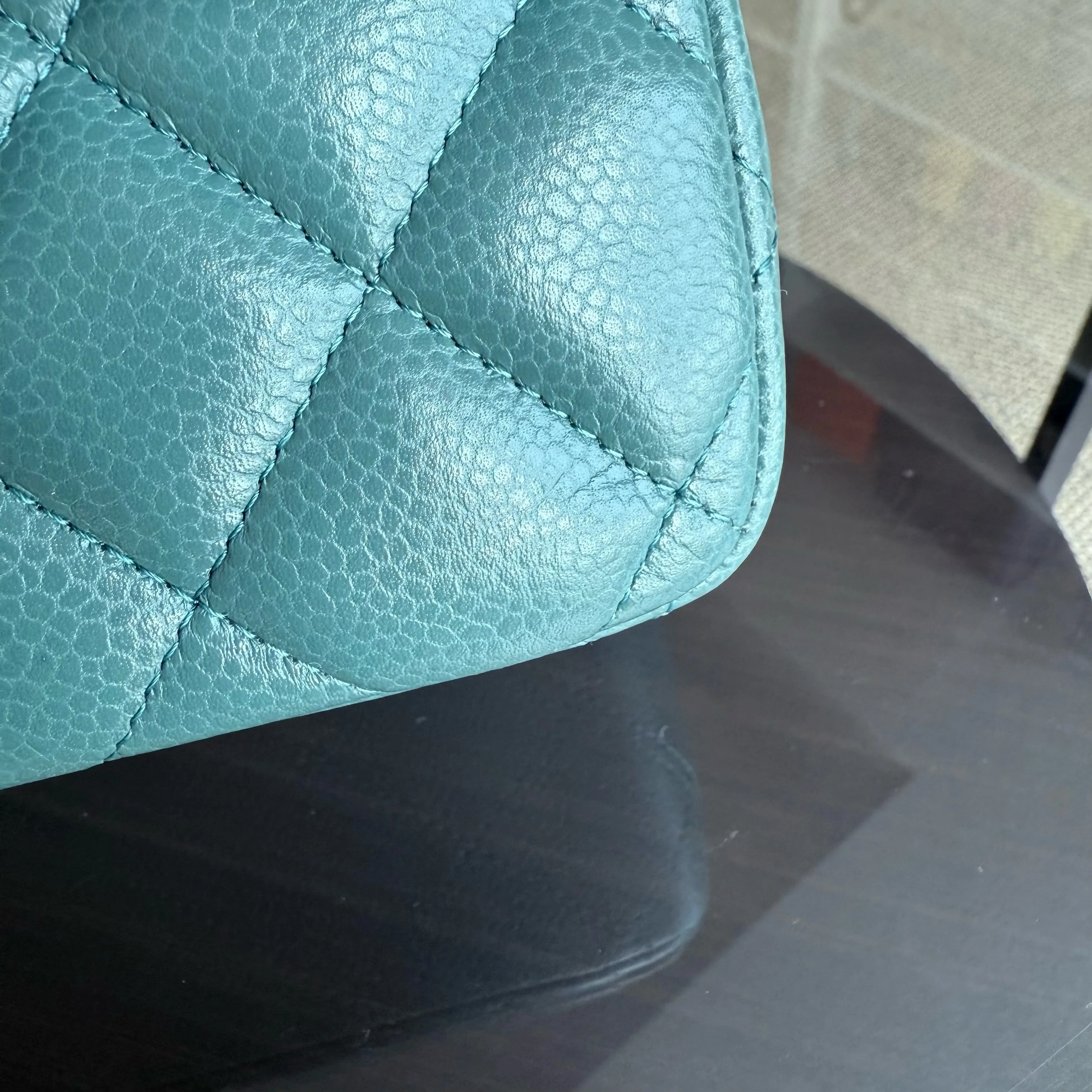 Chanel Classic Flap Jumbo - Caviar 30CM Double Flap Quilted Grained Calfskin Silver Hardware Series 21