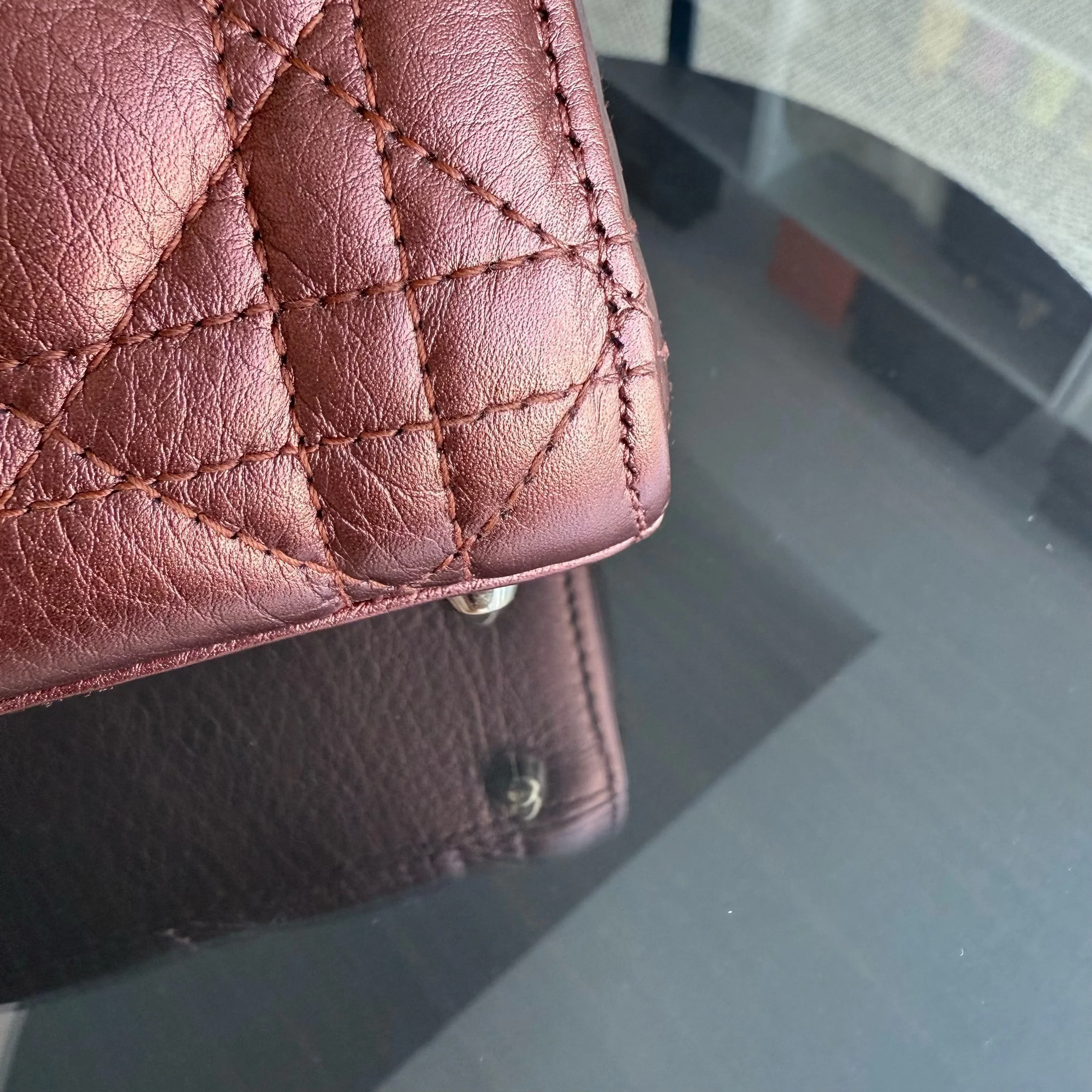 Dior Lady Mini - Cannage Calfskin Brown Gold Hardware Adjustable Strap