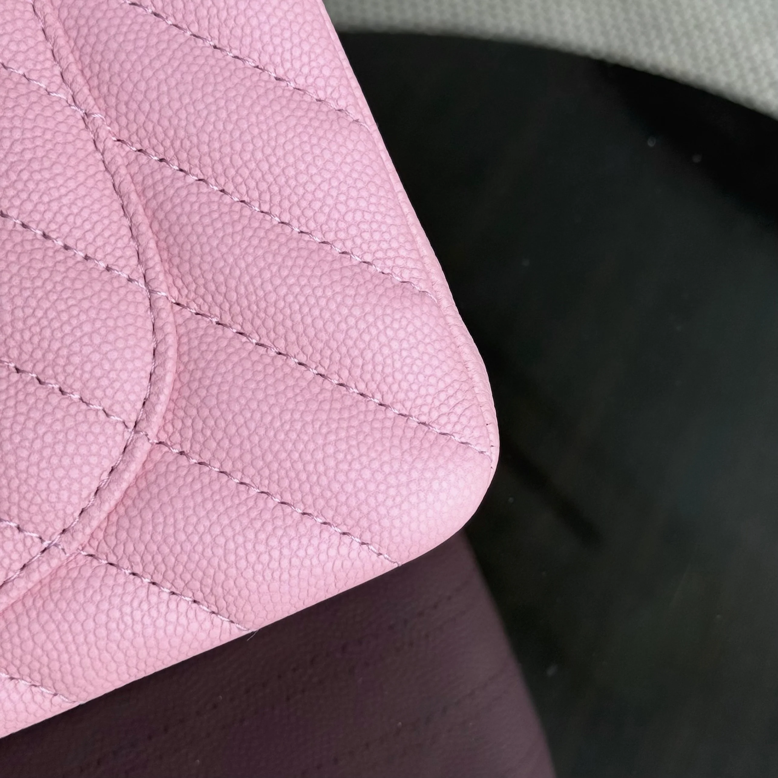 Chanel Classic Flap Small - Caviar 23CM Chevron Light Pink Gold Hardware Series 28