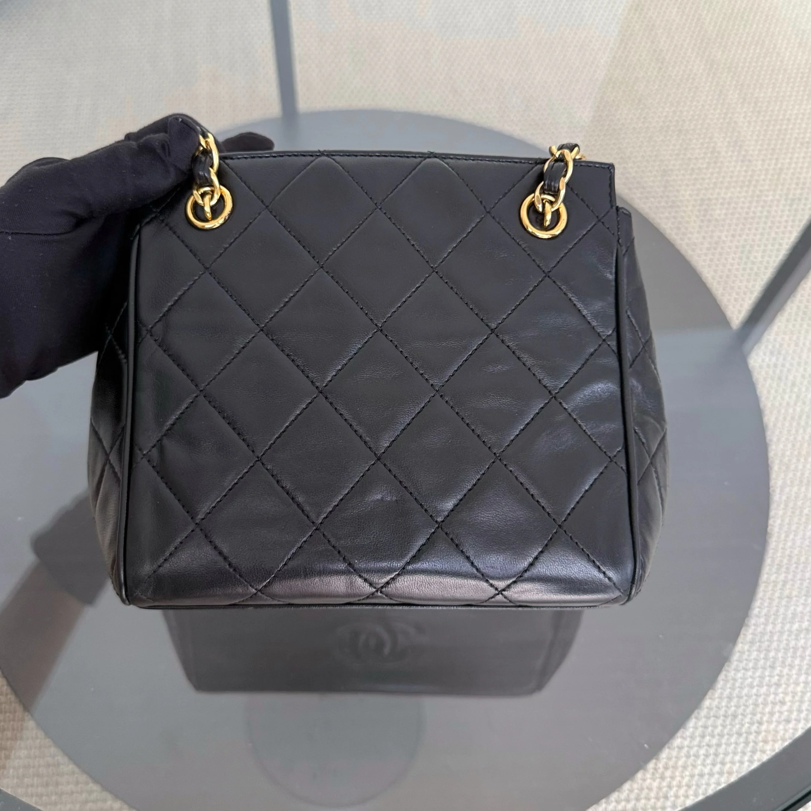 Chanel Clutch With Chain - Lambskin Quilted Black 24K Gold Hardware Series 3