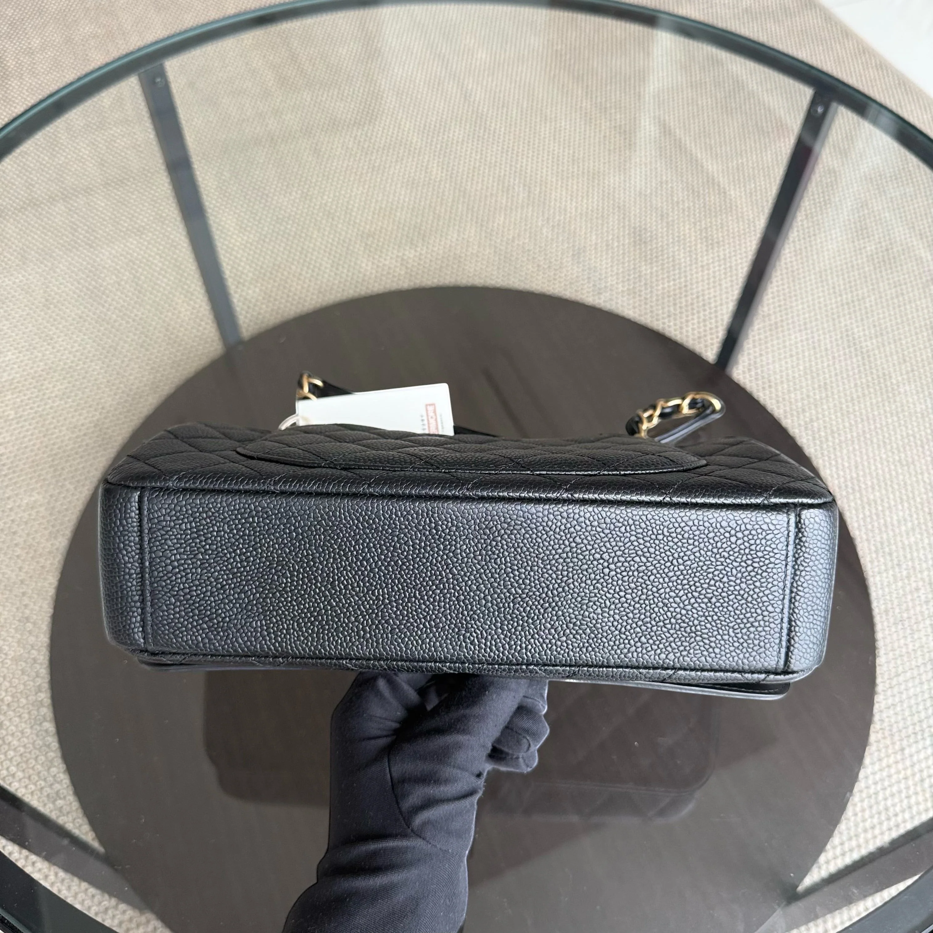 Chanel Filigree CC Medium - 25CM Caviar Quilted Grained Calfskin Black Gold Hardware Series 24