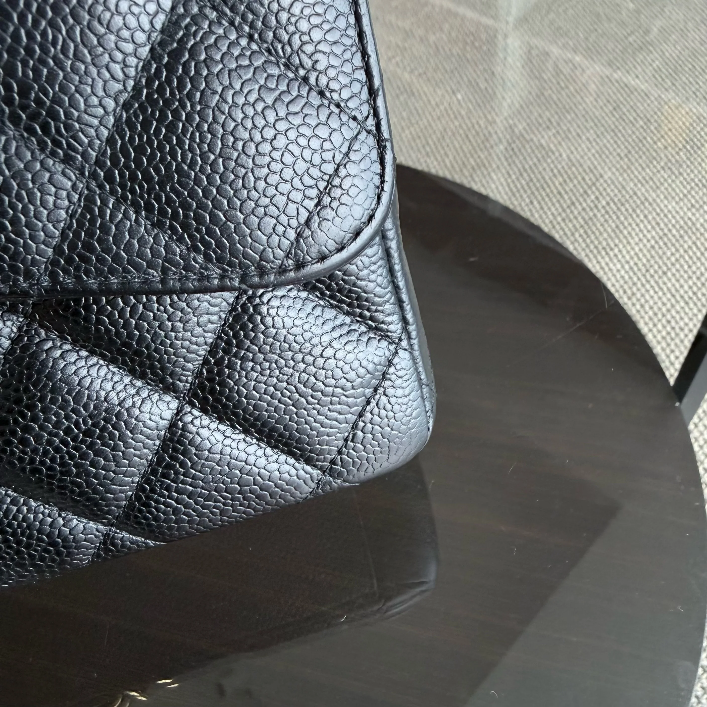 Chanel Classic Flap Maxi - Caviar 33CM Single Flap Black Gold Hardware Series 13