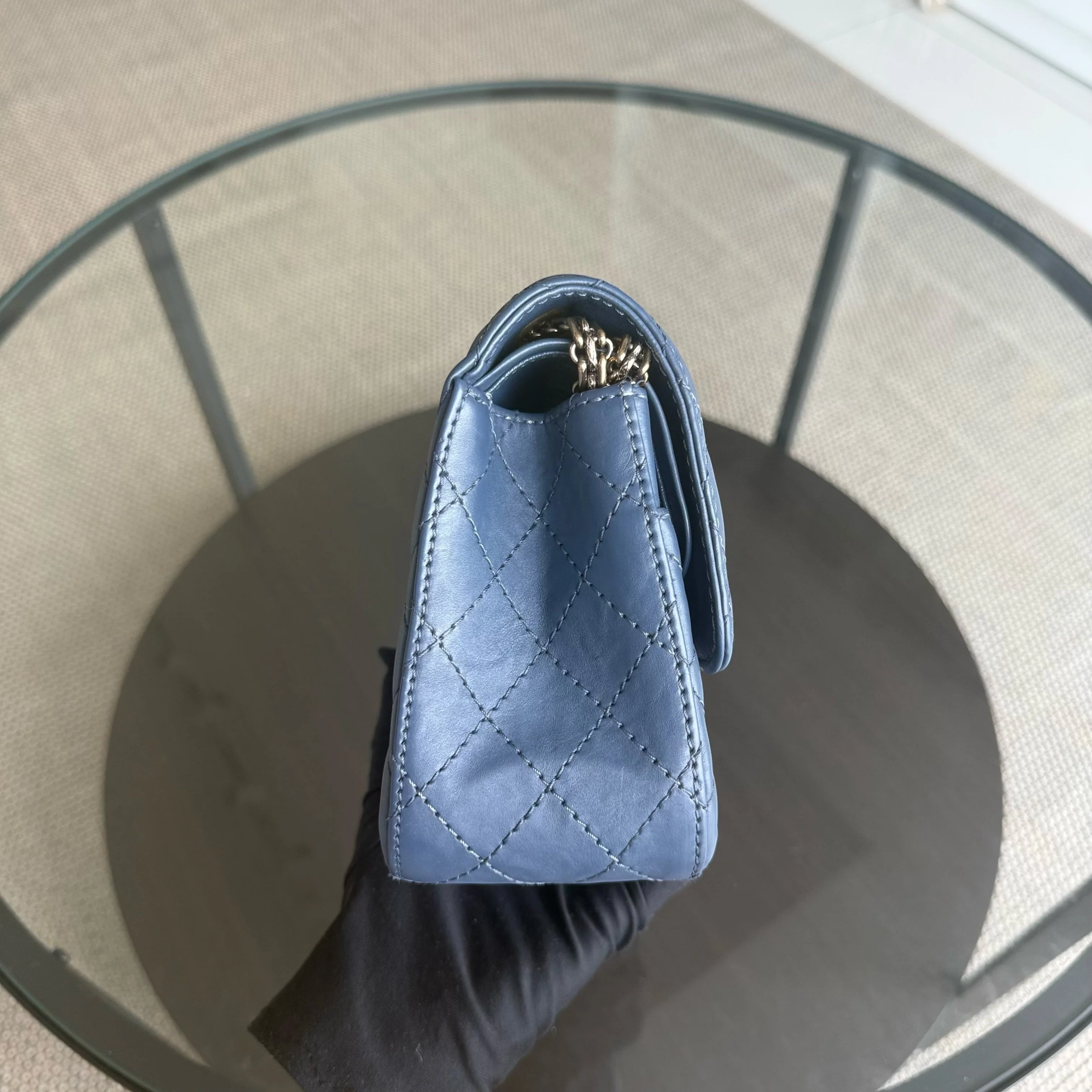 Chanel 2.55 Reissue 225 - 24CM Caviar Quilted Blue Gold Hardware Series 23