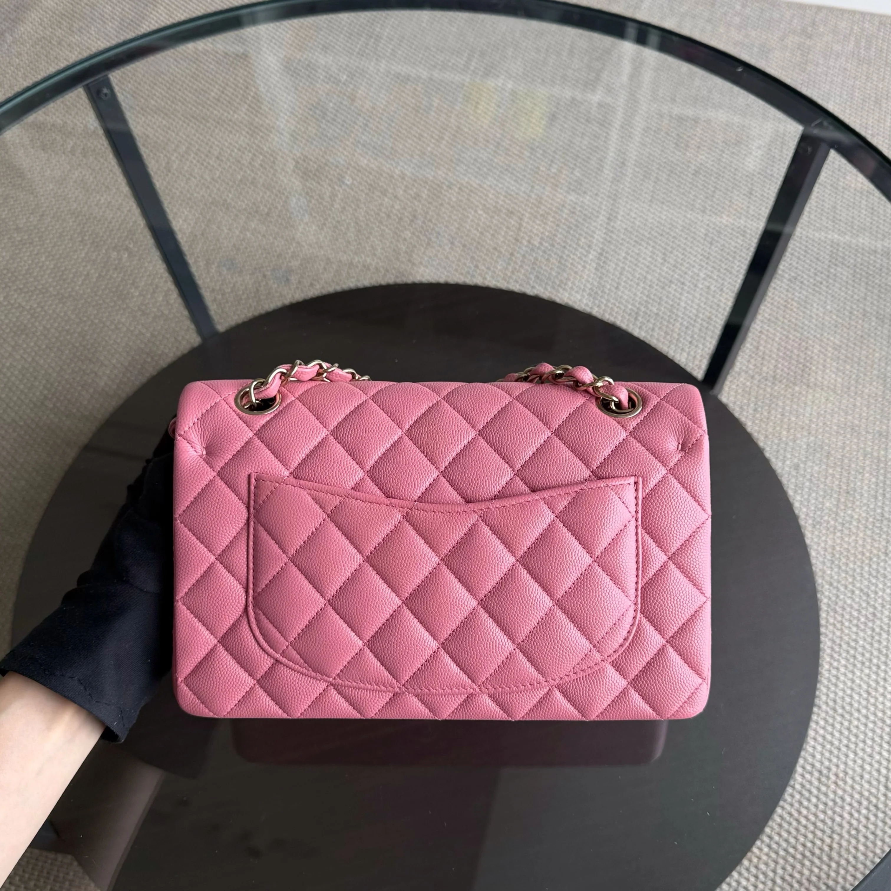 Chanel Classic Flap Small - Caviar 23CM Quilted Pink Gold Hardware Microchip