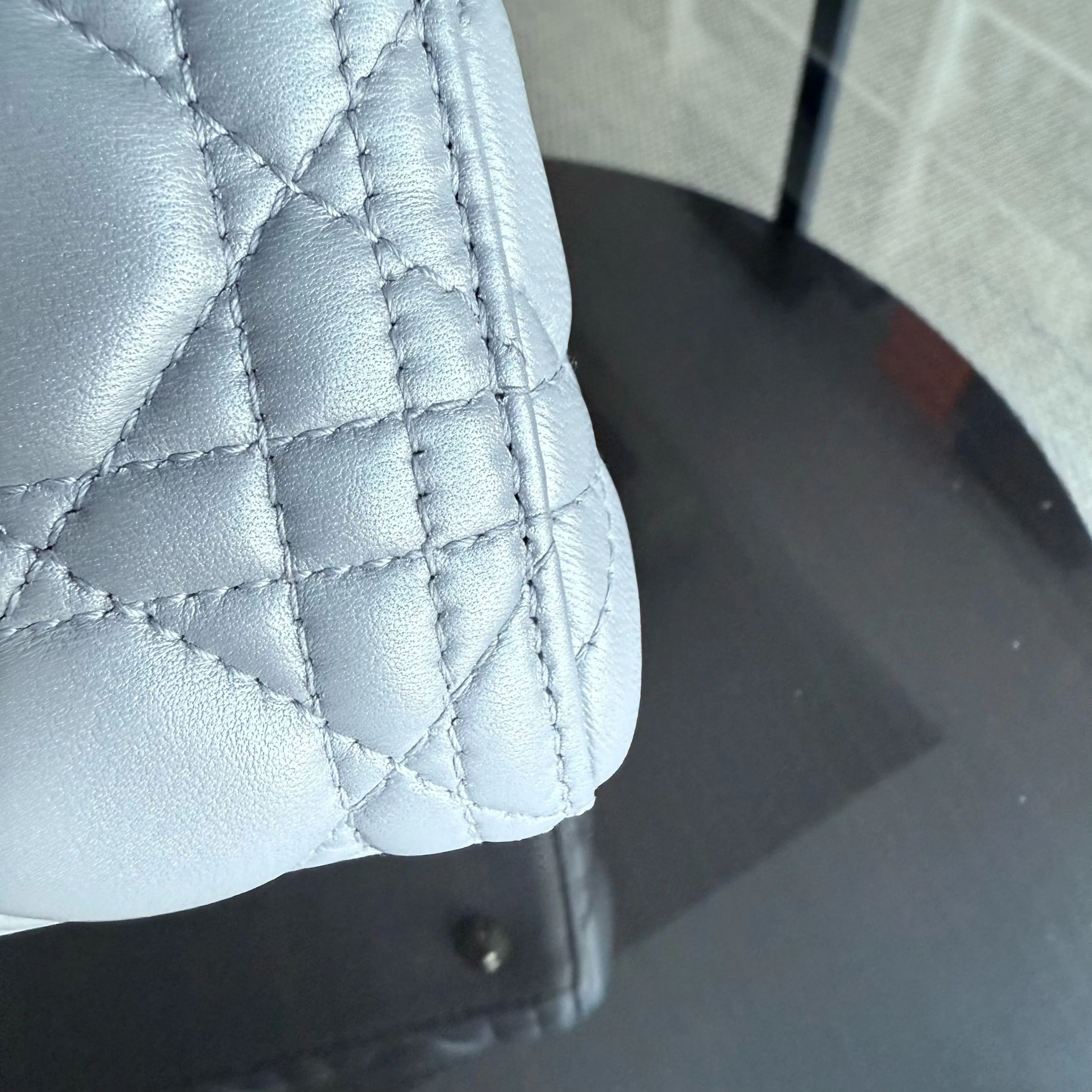 Dior Lady Medium - Canange Lambskin Gray Gold Hardware