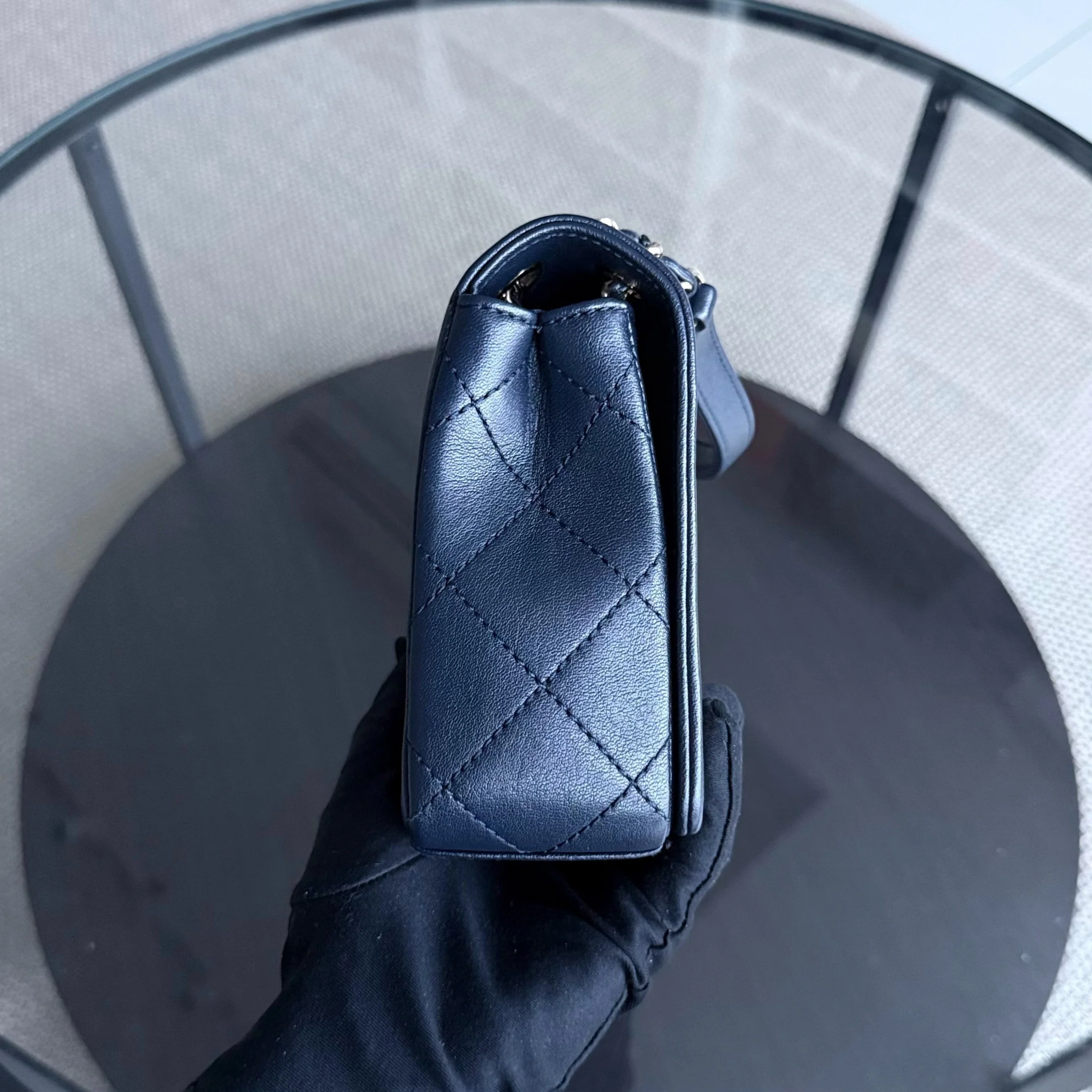 Chanel Mademoiselle Seasonal Flap - Cannage Calfskin Blue Gold Hardware Series 21