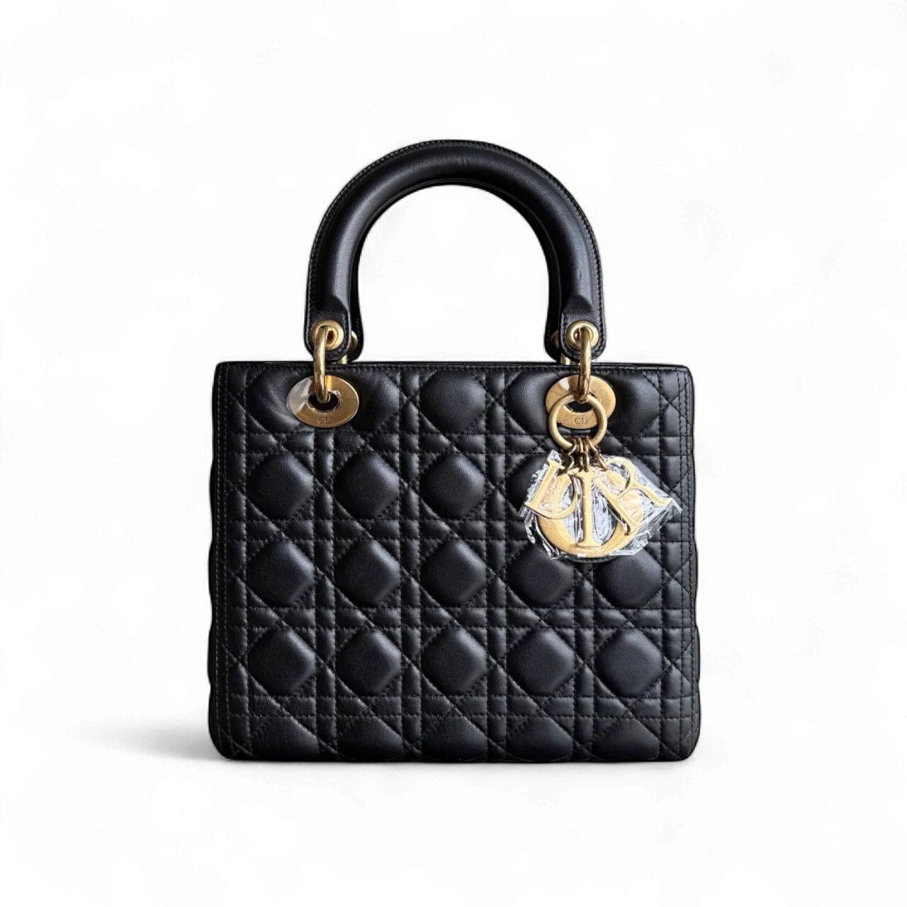 Dior Lady Medium - Cannage Lambskin Black Gold Hardware NO STRAP