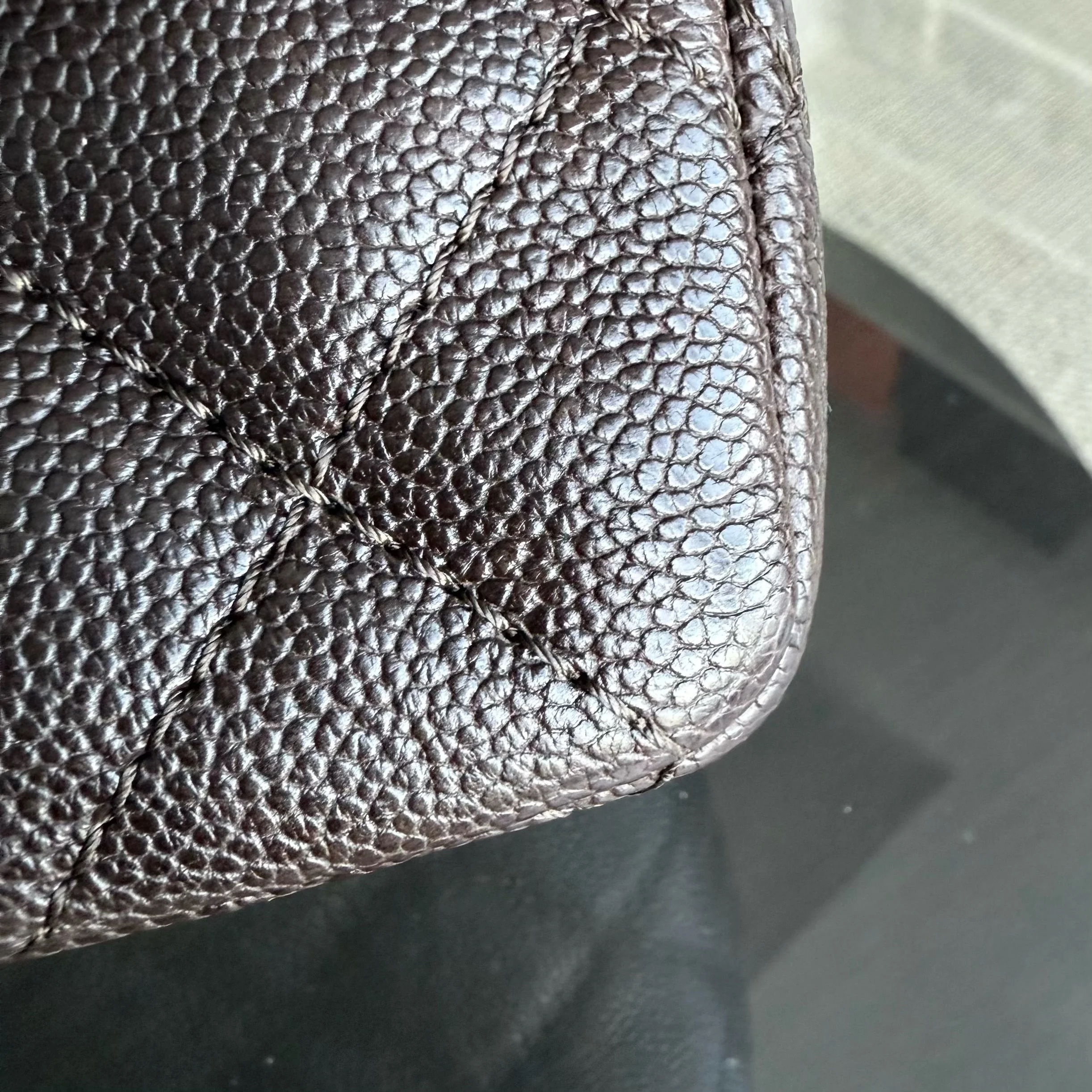 Chanel 2.55 Reissue 227 - Caviar Quilted Grained Calfskin Dark Brown Silver Hardware Series 14