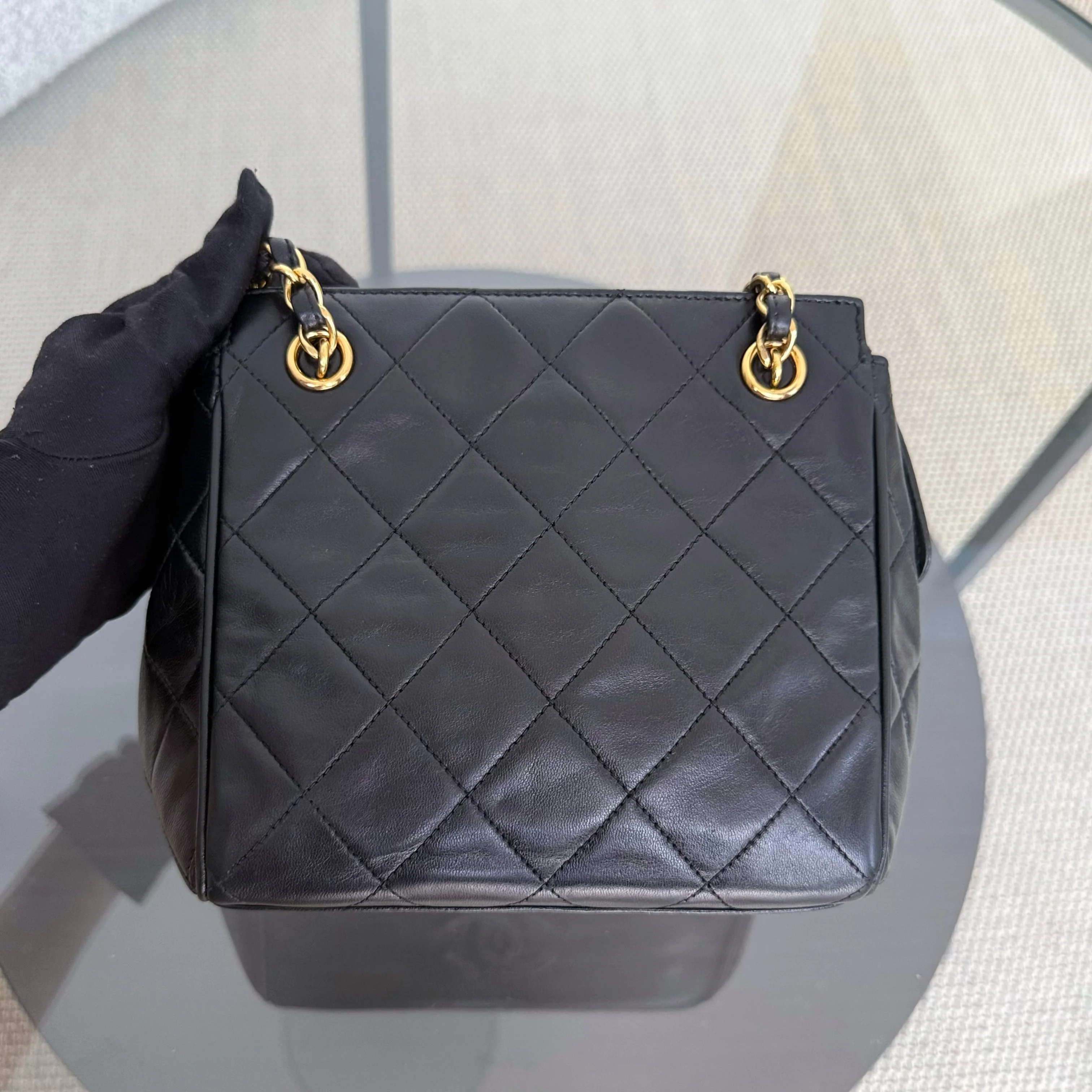 Chanel Clutch With Chain - Lambskin Quilted Black 24K Gold Hardware Series 3