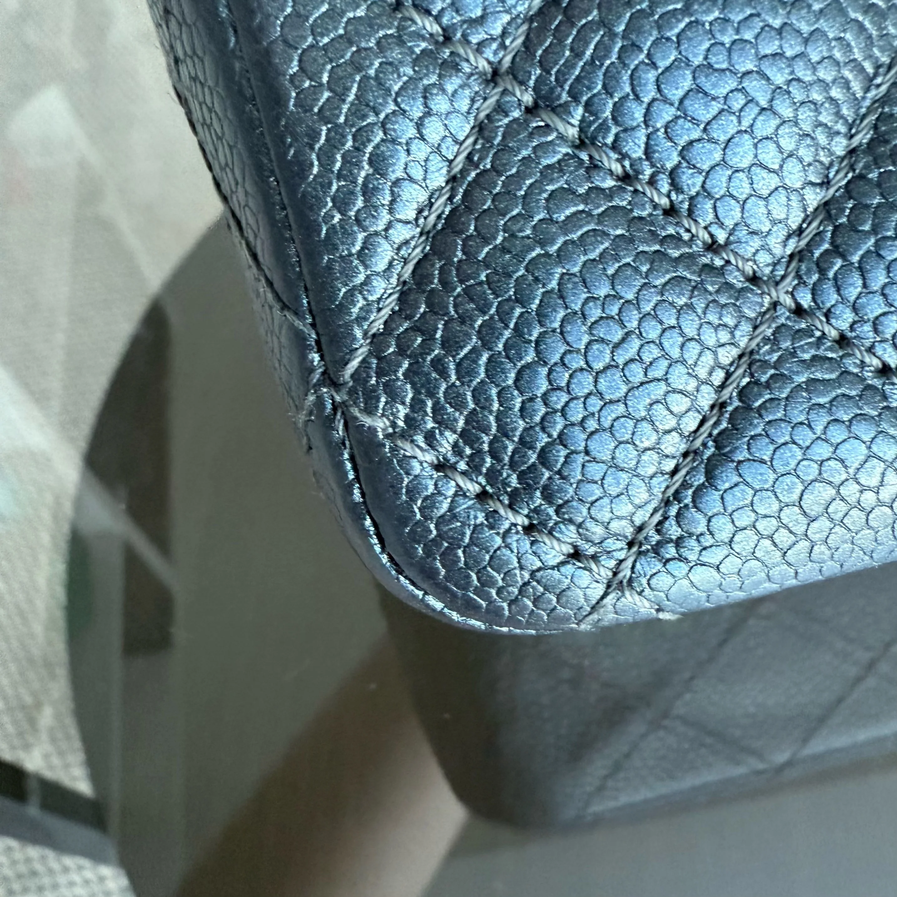 Chanel Classic Flap Medium - Caviar 25CM Quilted Grained Calfskin Dark Gray Silver Hardware Series 20