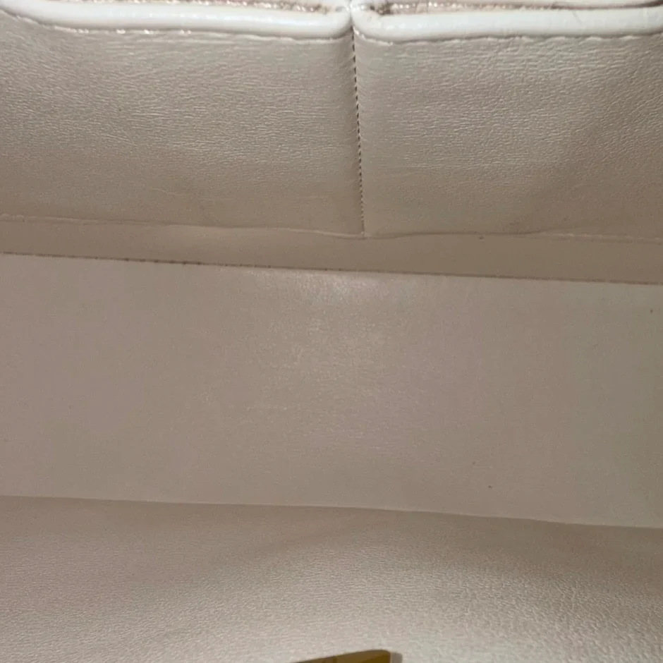 Chanel Classic Flap Medium - Caviar 25CM Quilted Snow White Gold Hardware Microchip