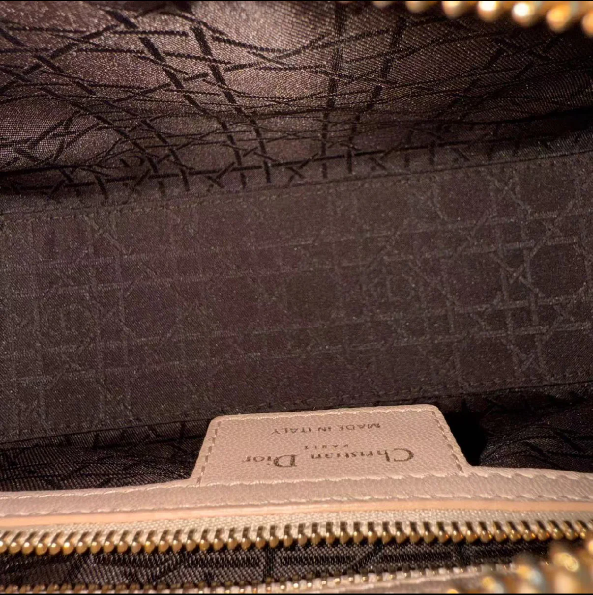 Dior Lady Medium Cannage Lambskin Light Pink Gold Hardware