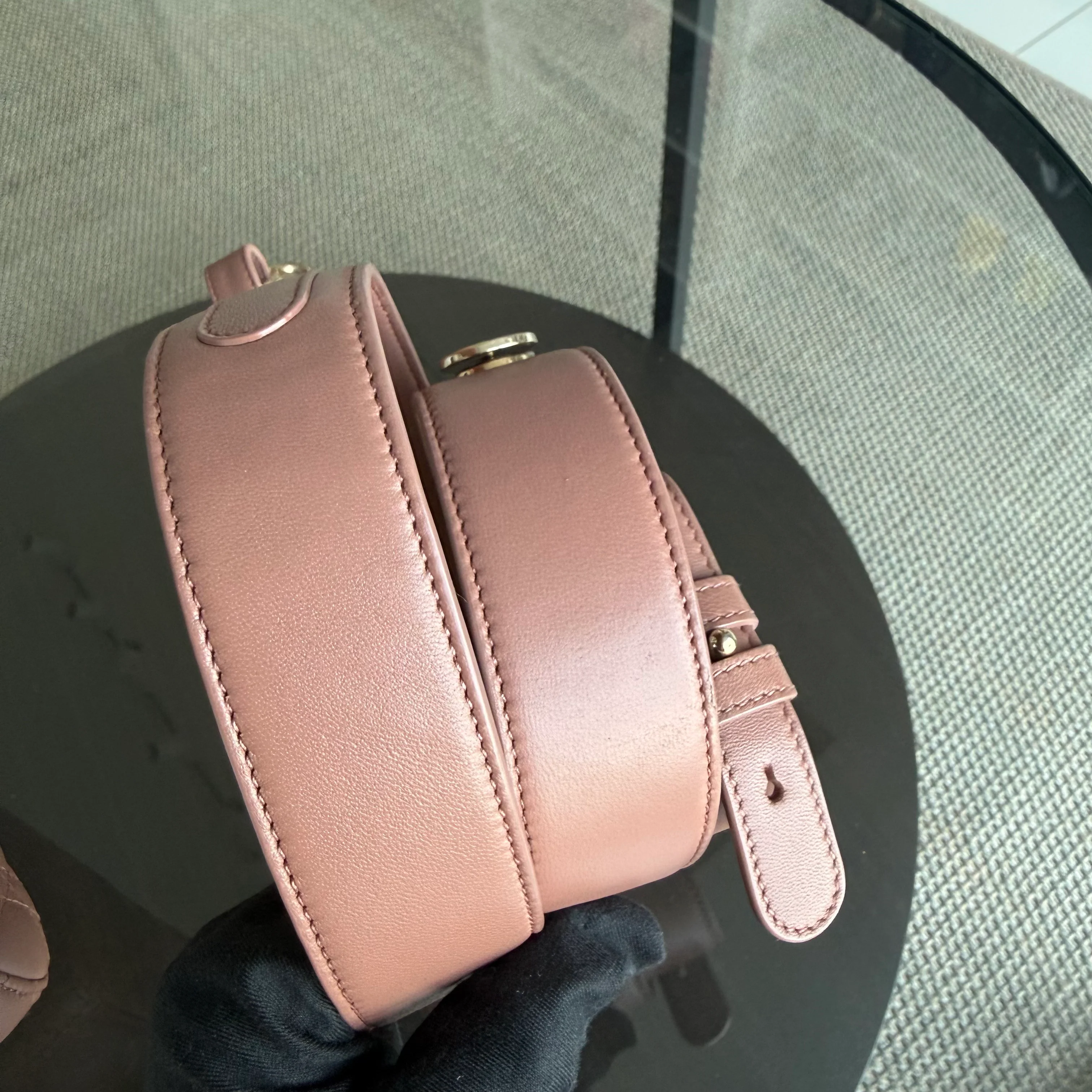 Dior Lady Small Flap - Cannage Lambskin Blush Pink Gold Hardware