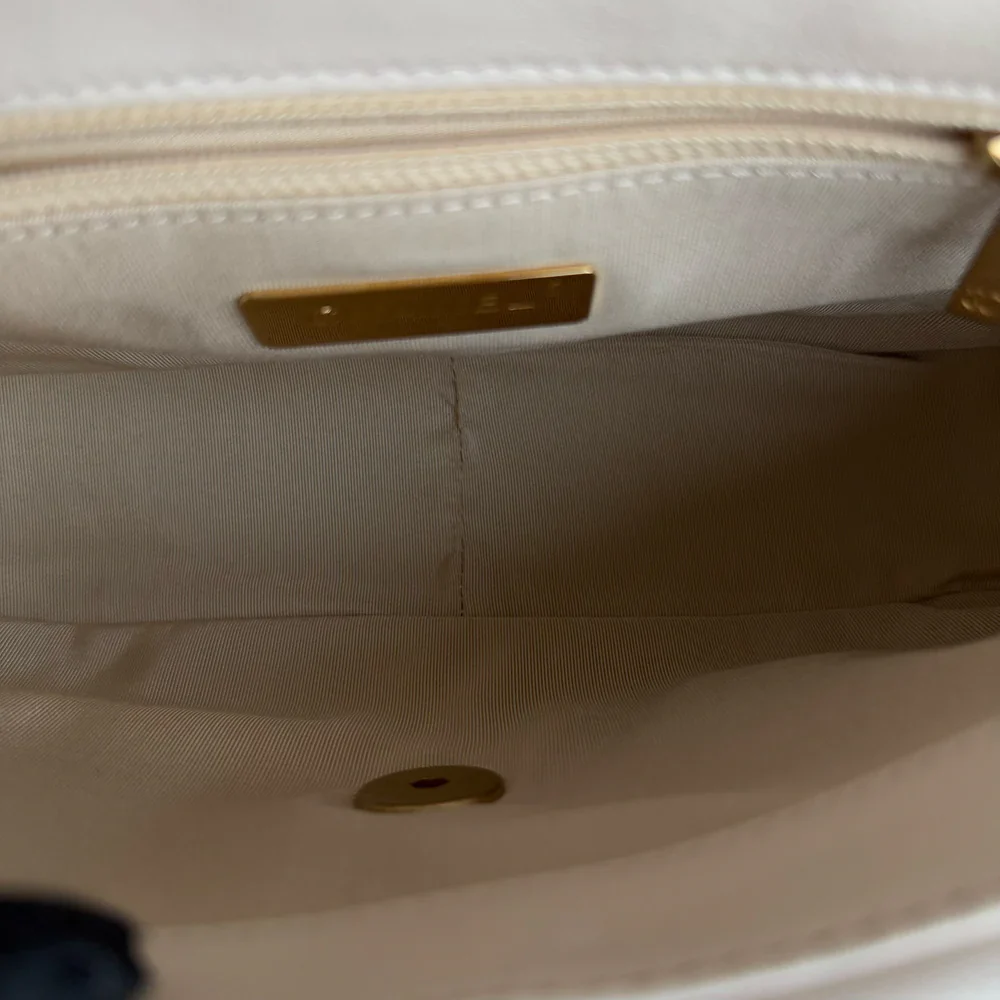 Chanel 19 Bag Small - Quilted Lambskin Light Beige Two-tone Gold Hardware Series 30