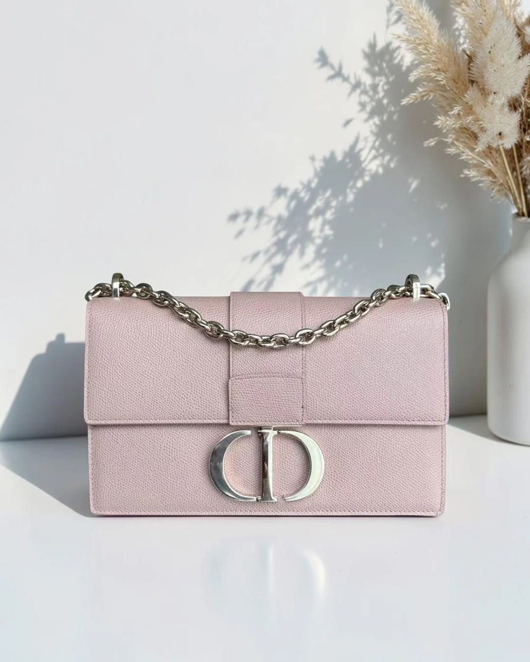 Dior 30 Montaigne Chain Bag - Caviar Grained Calfskin Nude Pink Gold Hardware