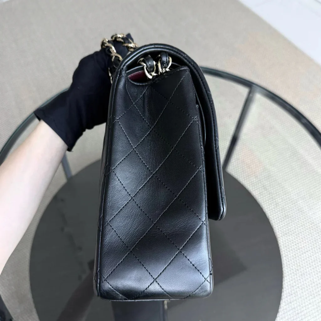 Chanel Classic Flap Maxi - Double Flap Quilted Lambskin Black Gold Hardware