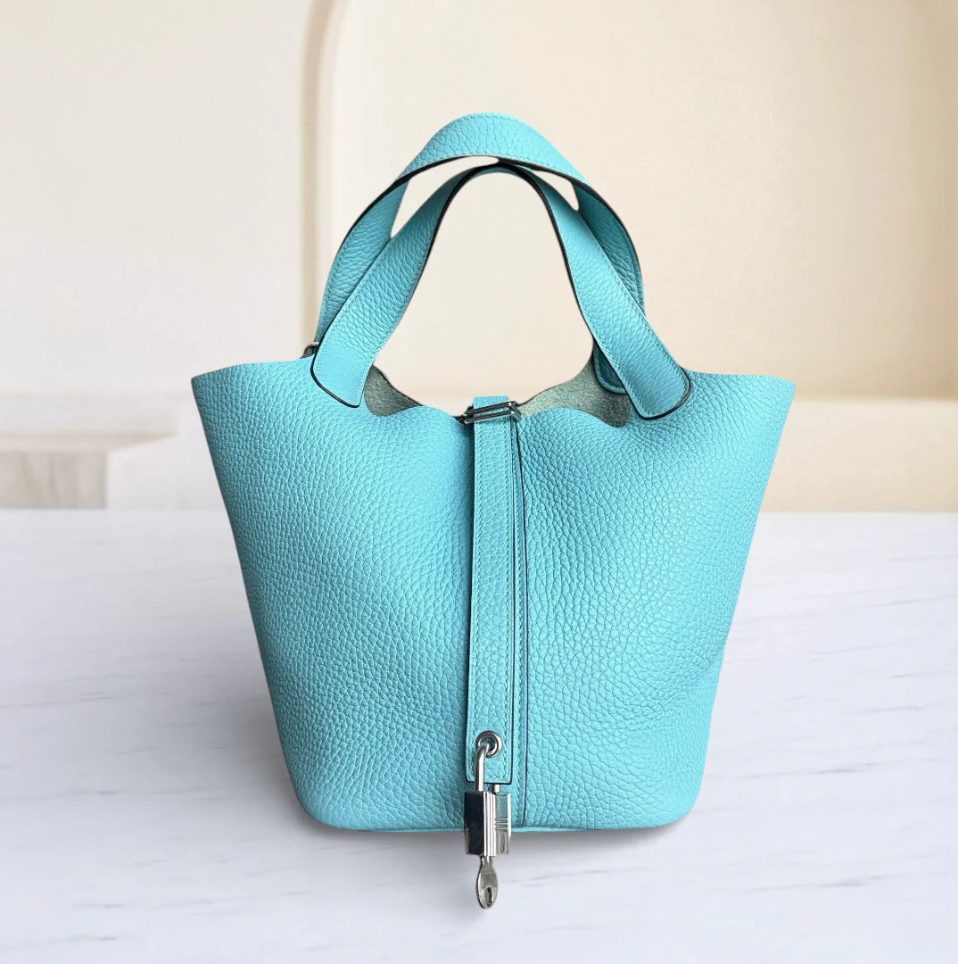 Hermes Picotin Lock 18 - TC Taurillion Clemence Lagon Palladium Hardware Stamp A