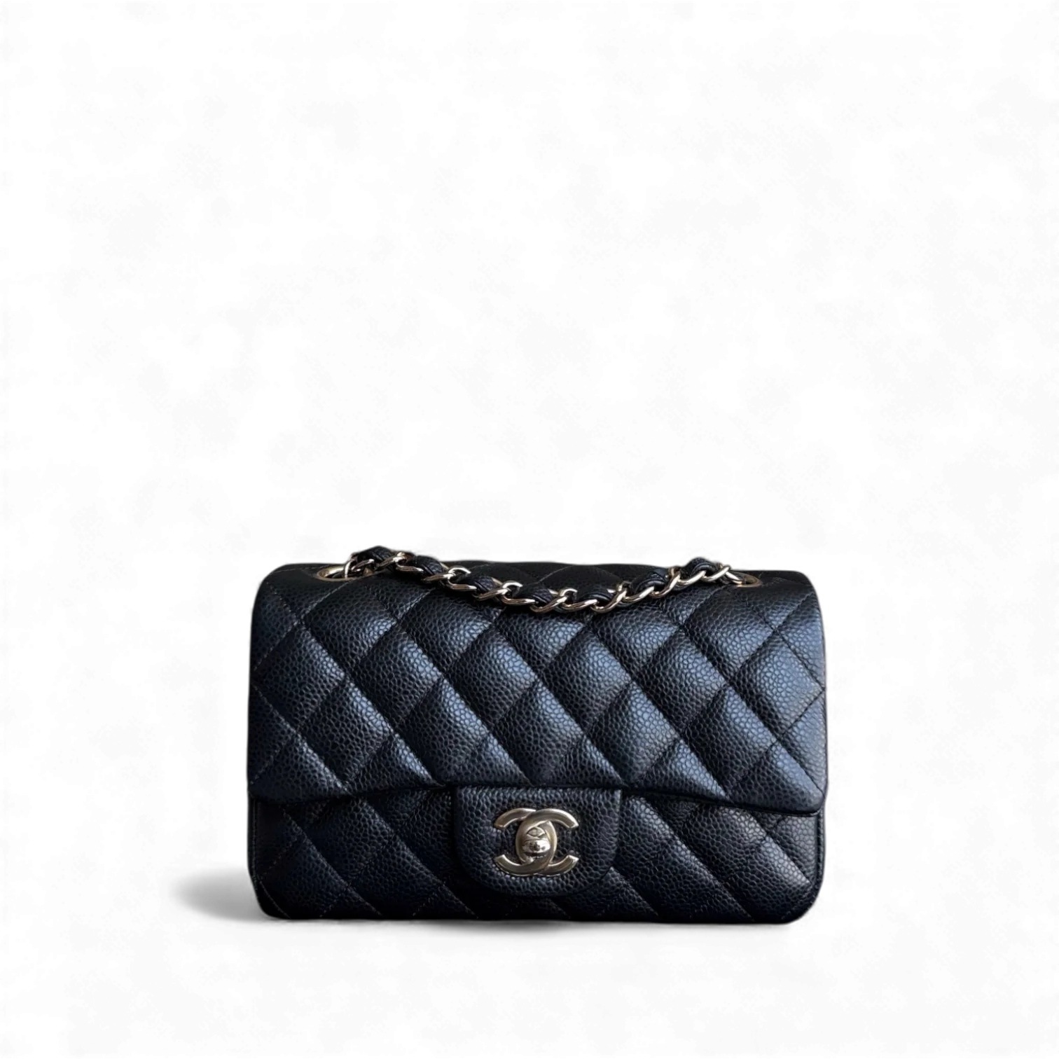 Chanel Caviar Mini Rectangle Classic Flap - 20CM Quilted Black Golden Hardware Series 25