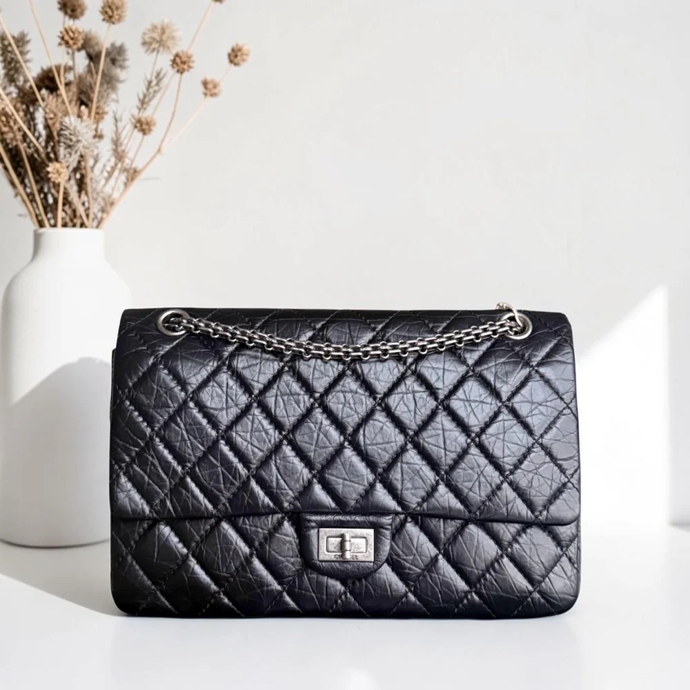Chanel 2.55 Reissue 226 - Quilted Aged Calfskin Black Ruthenium  Silver Hardware