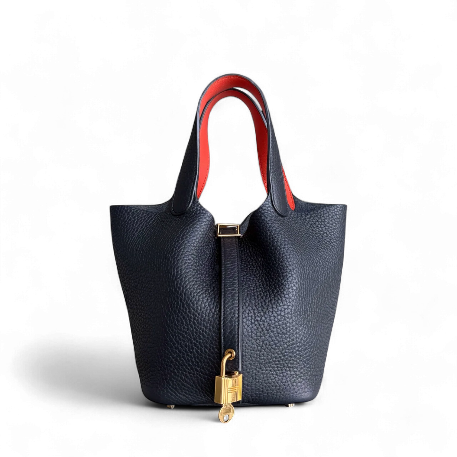 Hermes Picotin 18 - TC Clemence Leather Midnight Blue Gold Hardware Stamp X