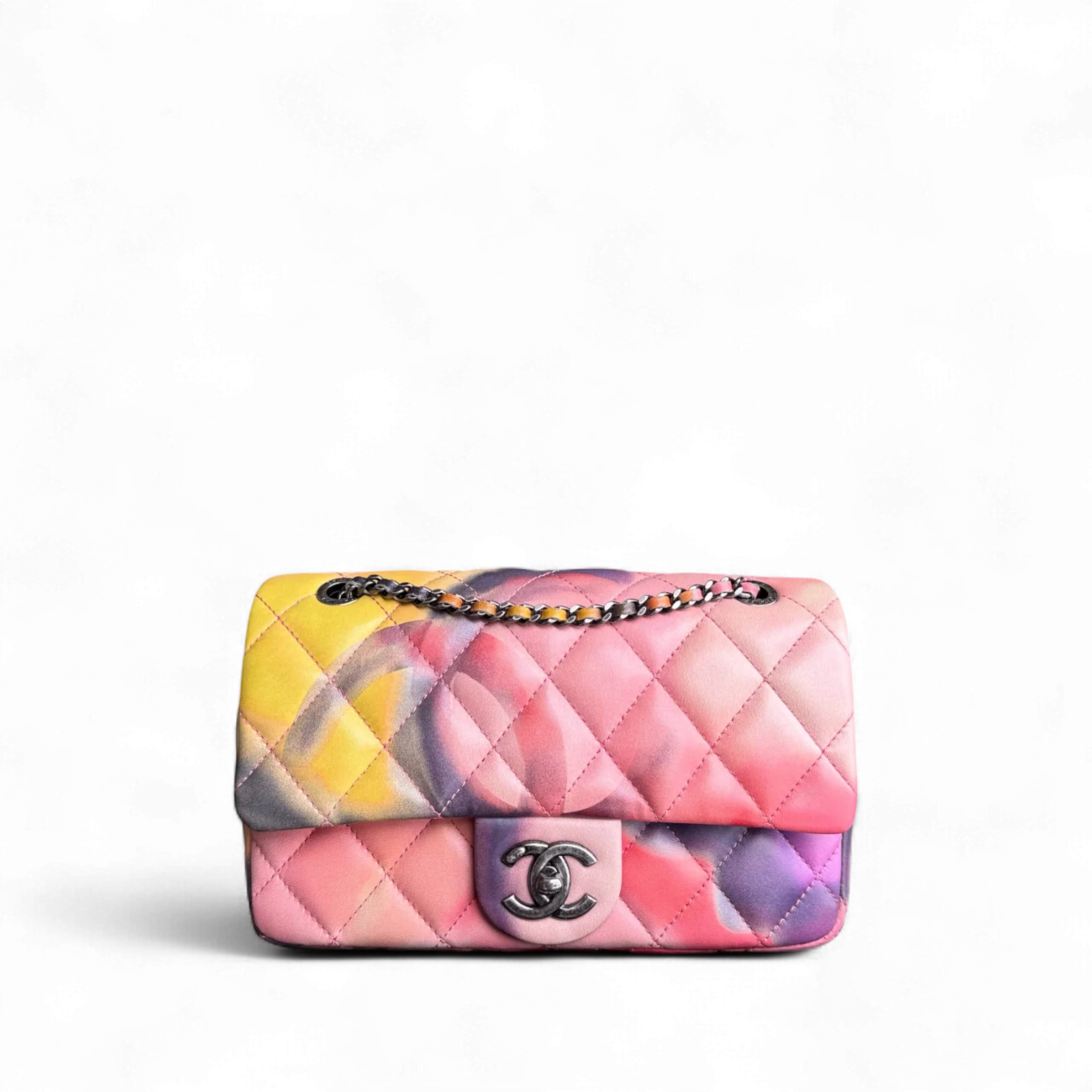 Chanel Classic Flap Small - Flower Power Quilted Lambskin Limited Edition Black Hardware Series 21