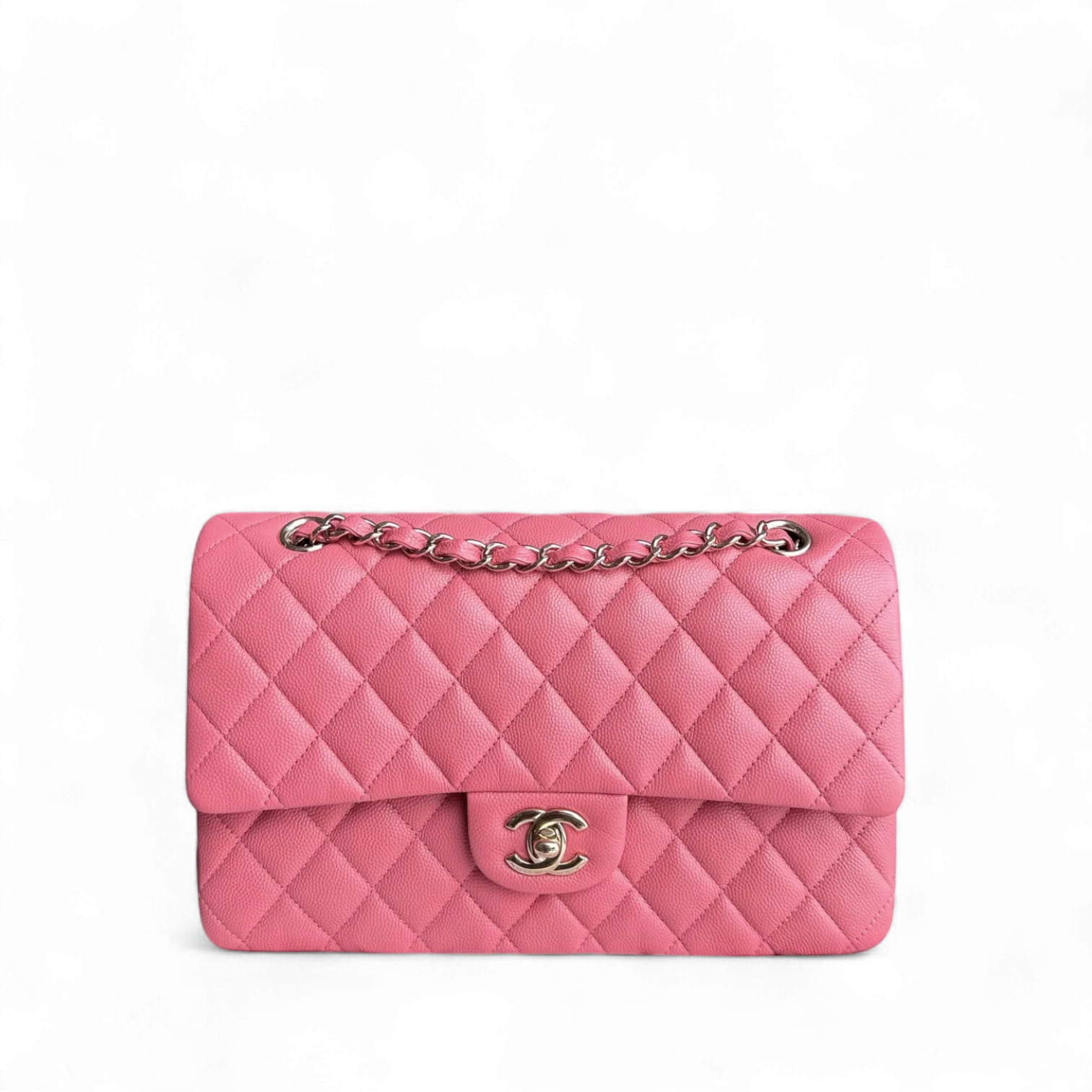 Chanel Classic Flap Medium - Caviar 25CM Quilted Grained Calfskin Pink Gold Hardware Series 28