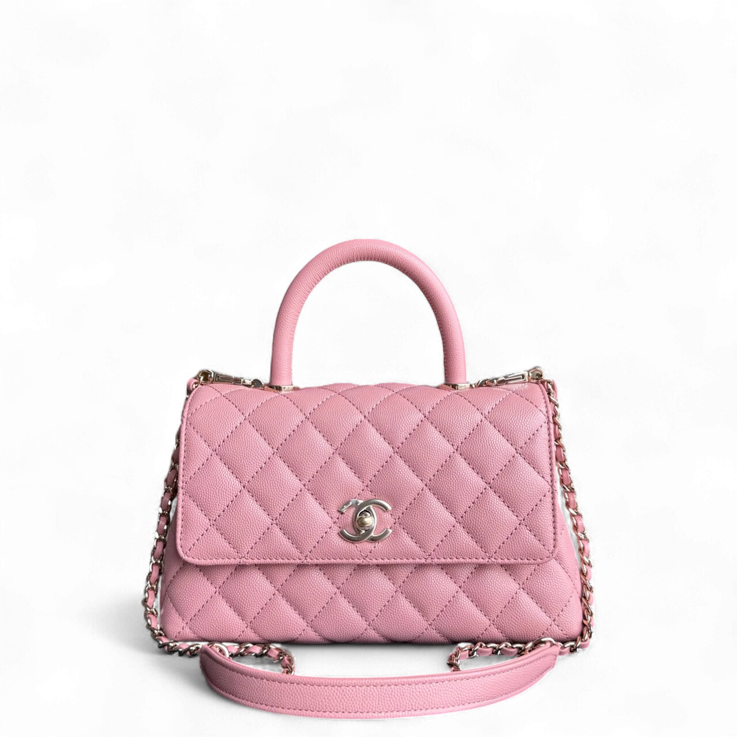 Chanel Coco Handle Small Microchip - Caviar Quilted Light Pink Gold Hardware