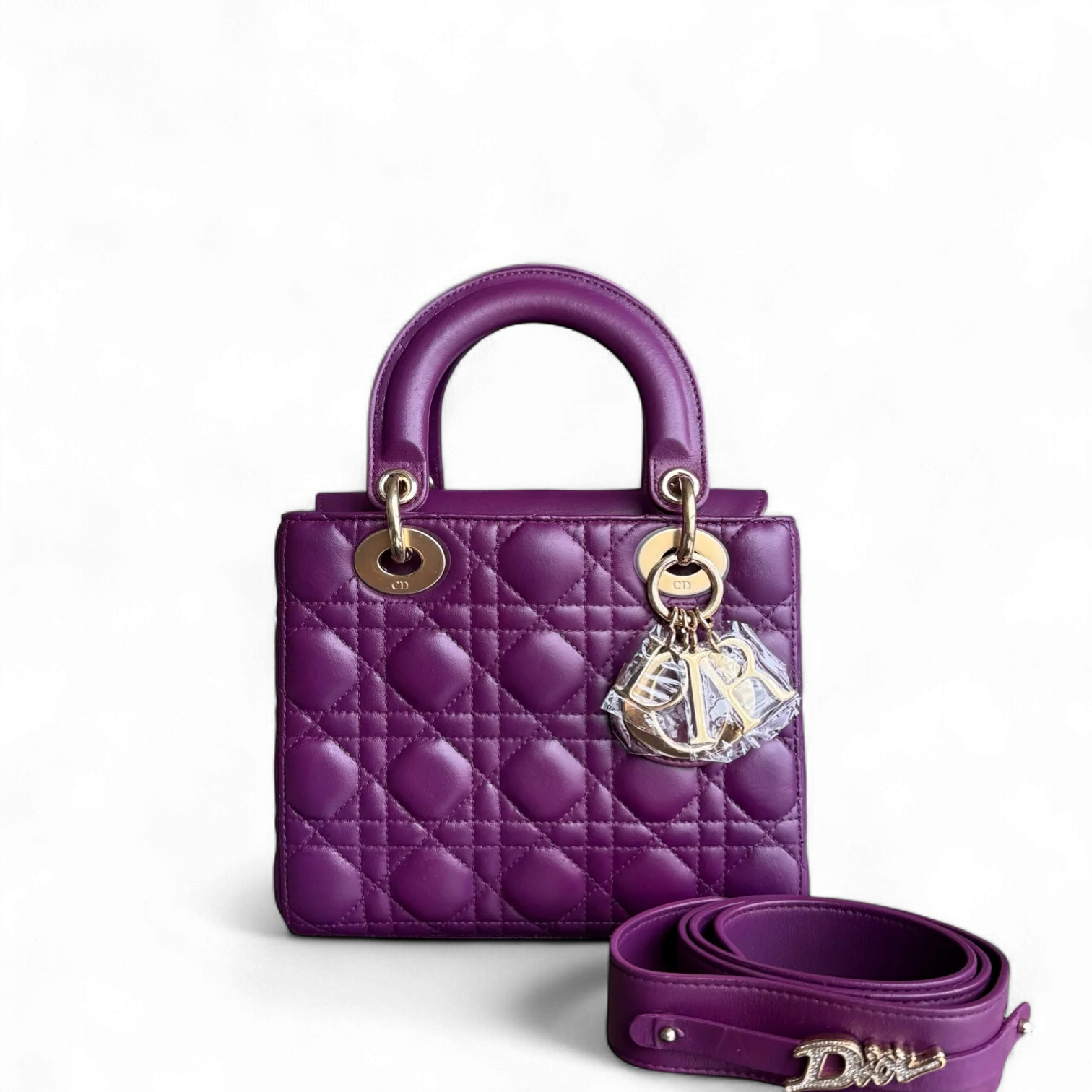 Dior Lady Small ABC - Cannage Lambskin Purple Gold Hardware MyABC