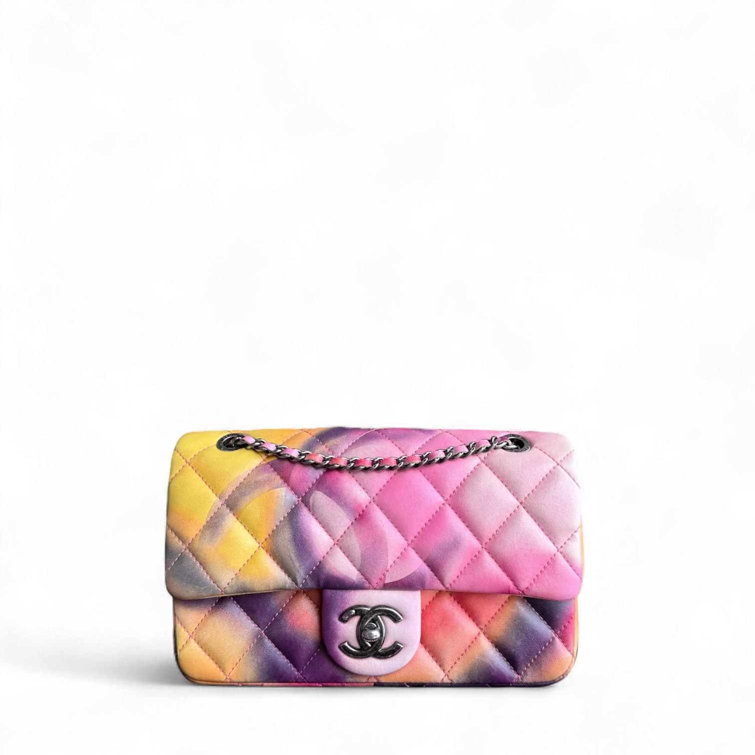 Chanel Classic Flap Small - Flower Power Quilted Lambskin Limited Edition Black Hardware Series 21