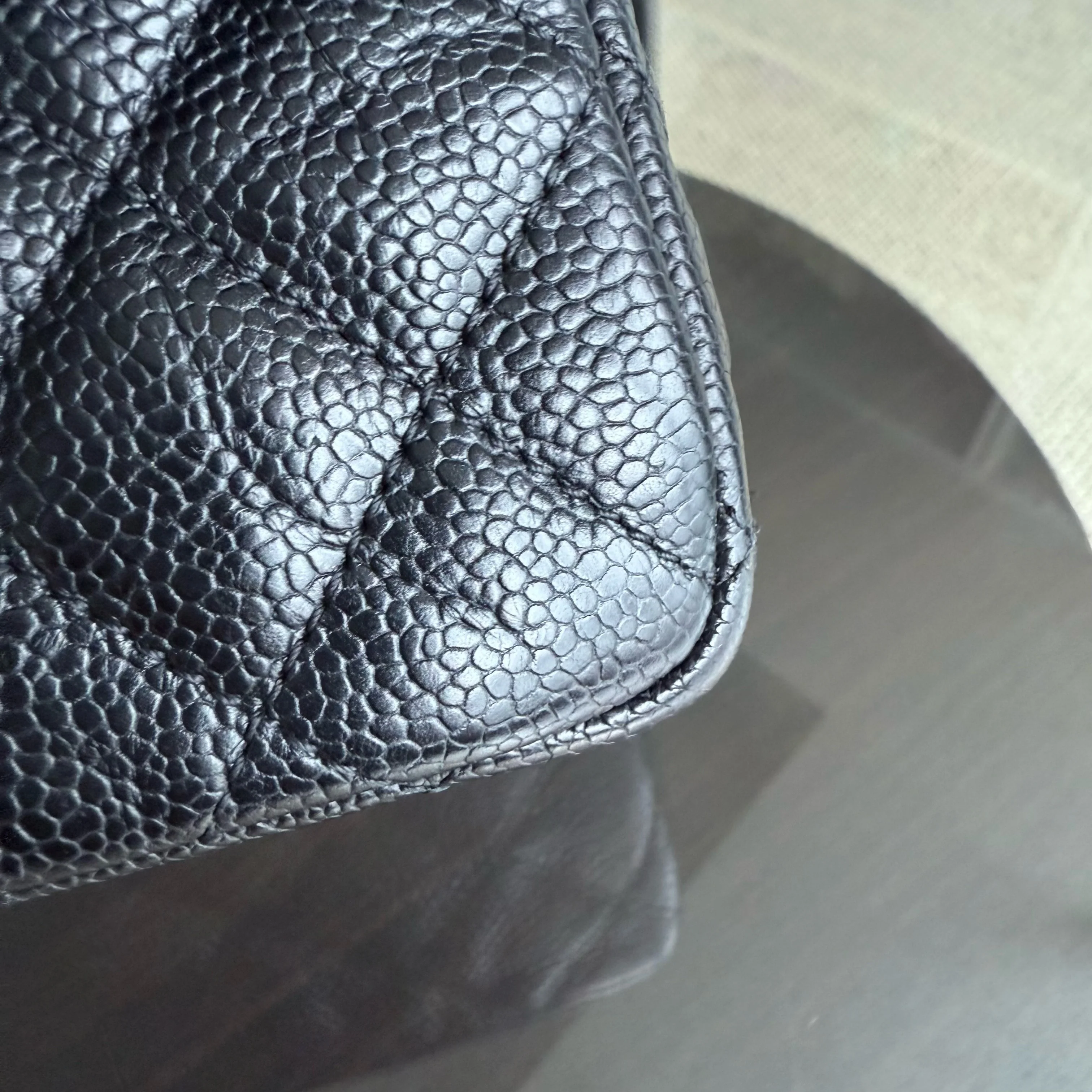 Chanel Seasonal Two-Tone Flap - Caviar 28CM Quilted Black Gold Hardware Series 21