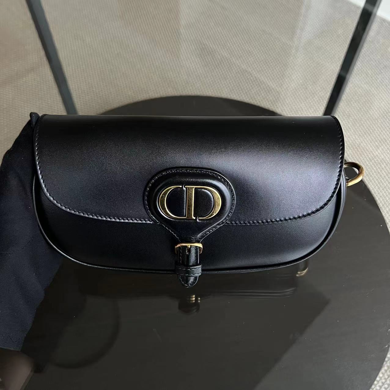 Dior Bobby East West - Smooth Calfskin Black Golden Hardware