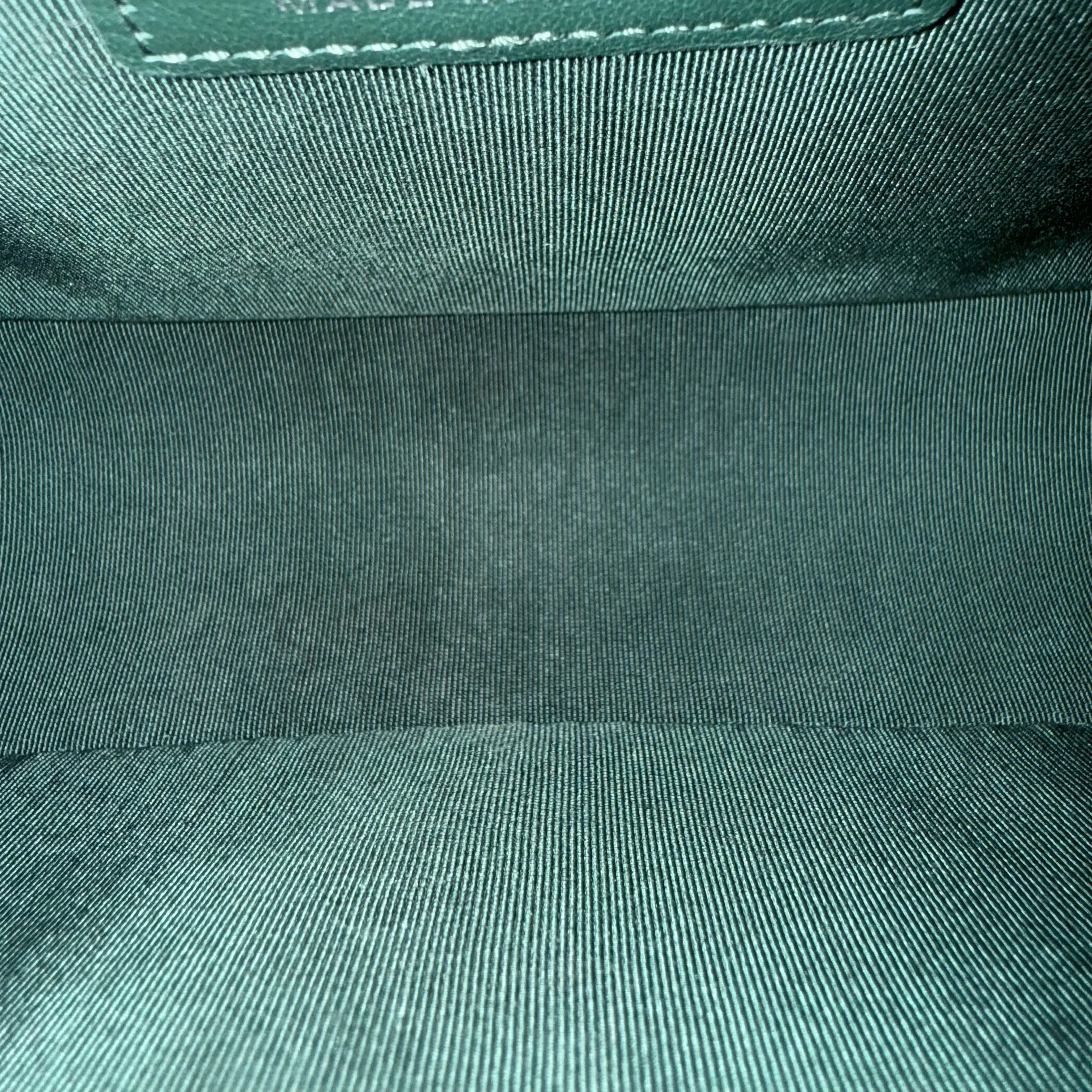 Chanel Boy Medium - Caviar 25CM Chevron Dark Green Ruthenium Silver Hardware Series 26