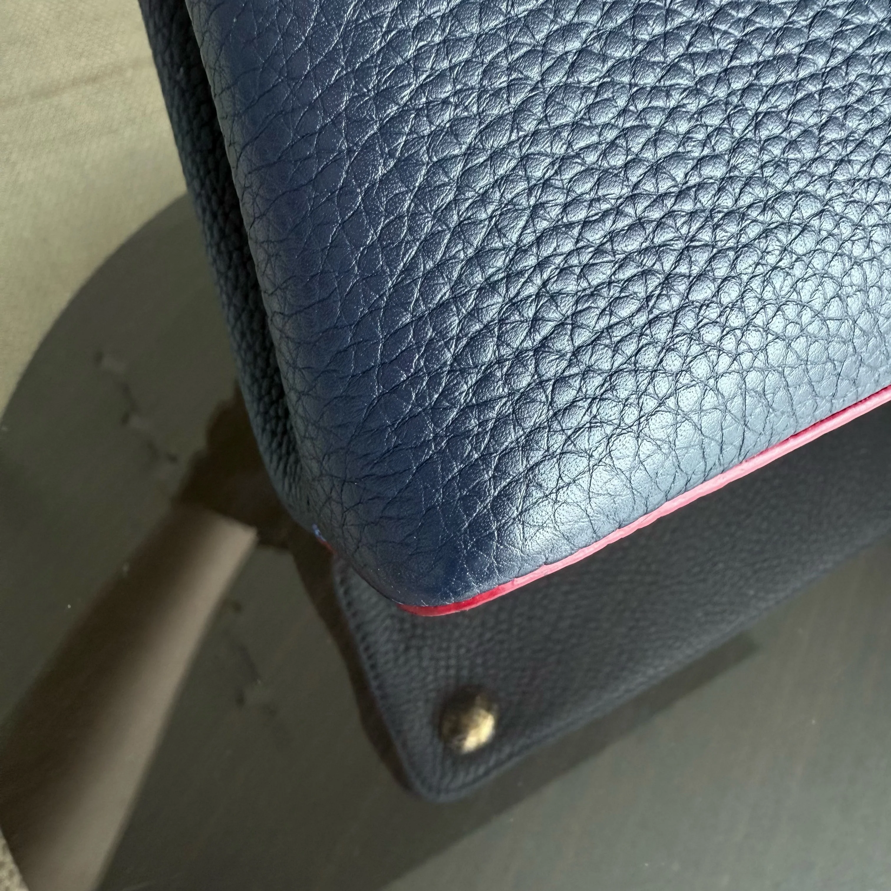 Louis Vuitton Capucines BB - Grained Calfskin Dark Blue Fuchsia Gold Hardware