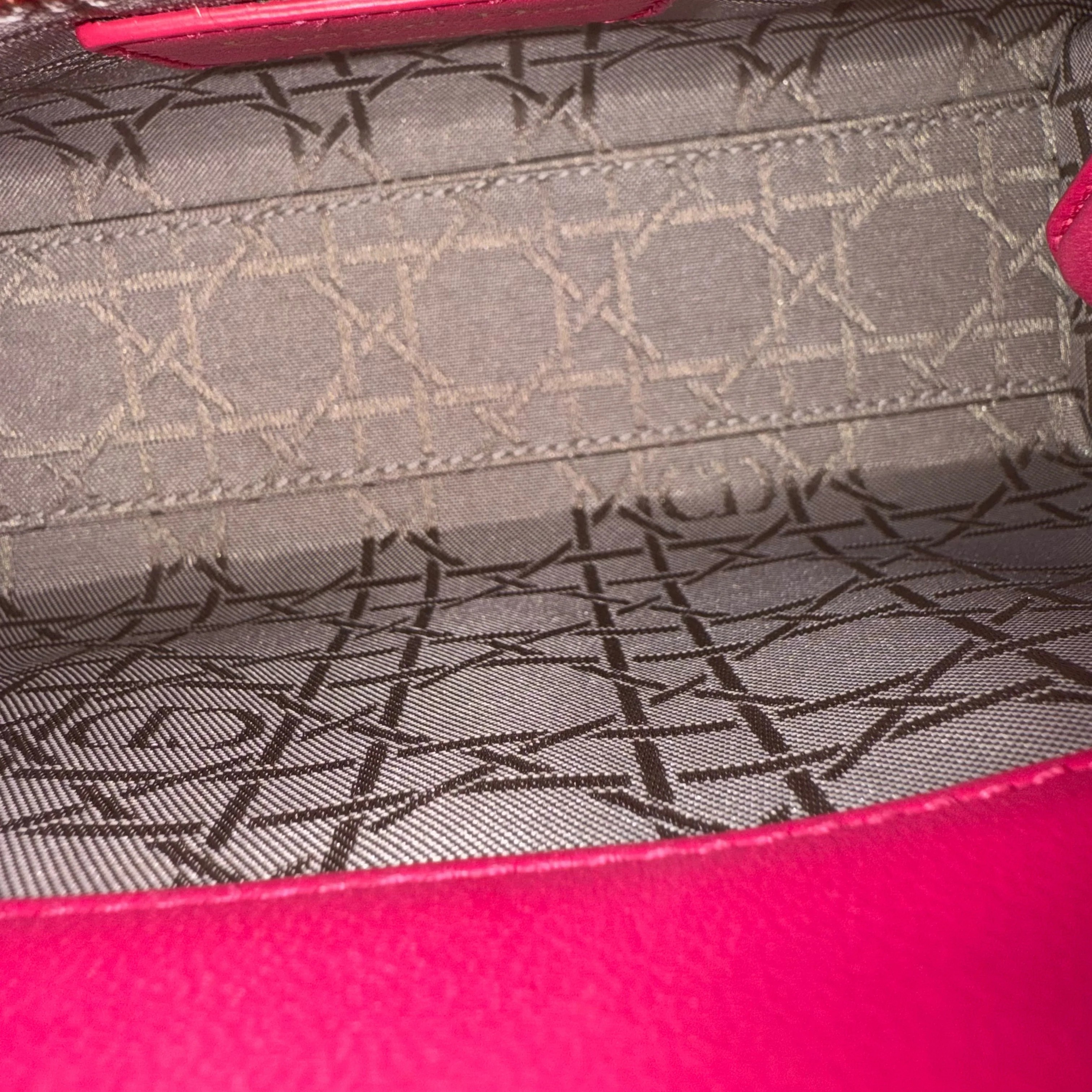 Dior Lady Mini - Cannage Lambskin Hot Pink Gold Hardware Adjustable Strap