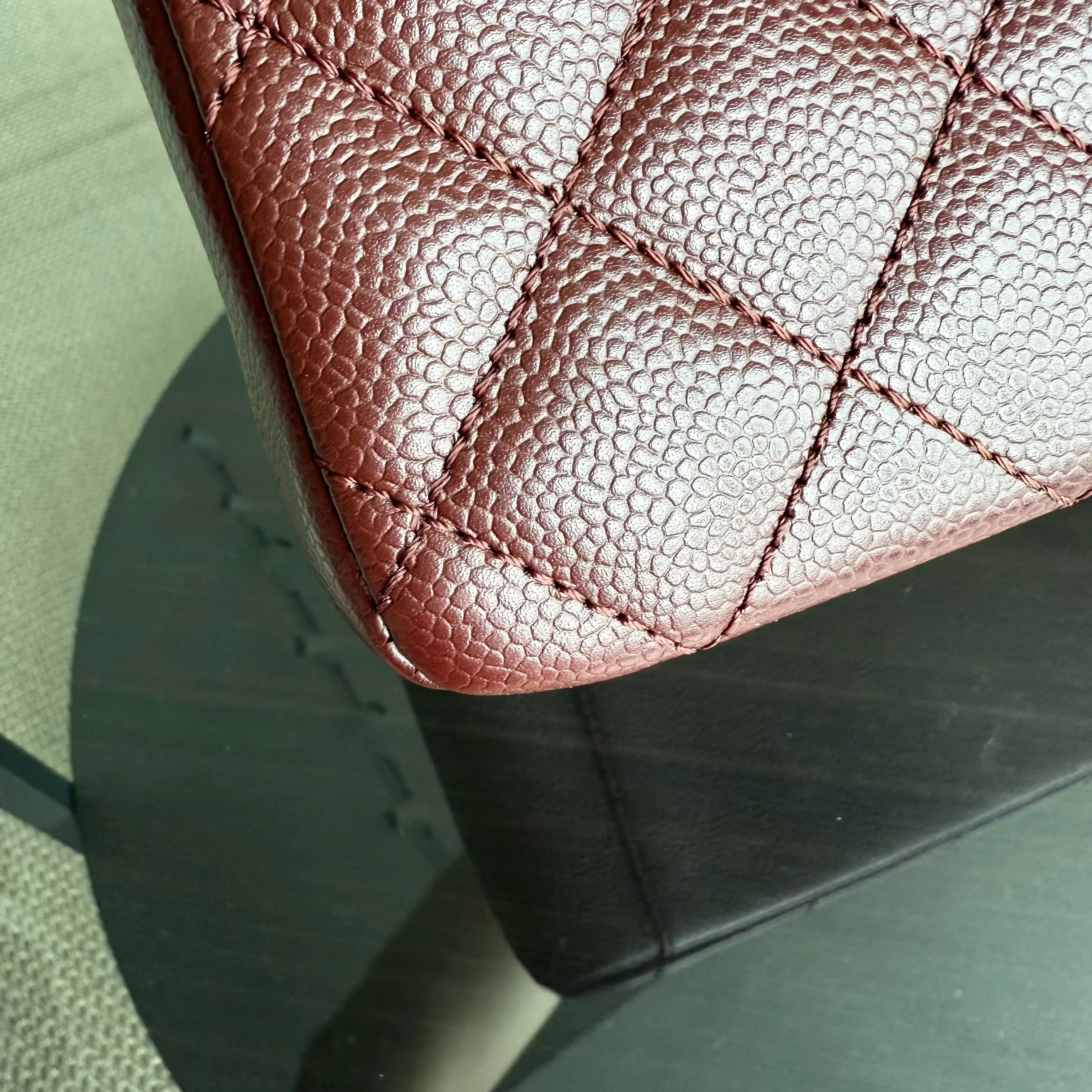 Chanel GST Grand Shopping Tote - Burgundy Caviar Quilted Silver Hardware Series 18