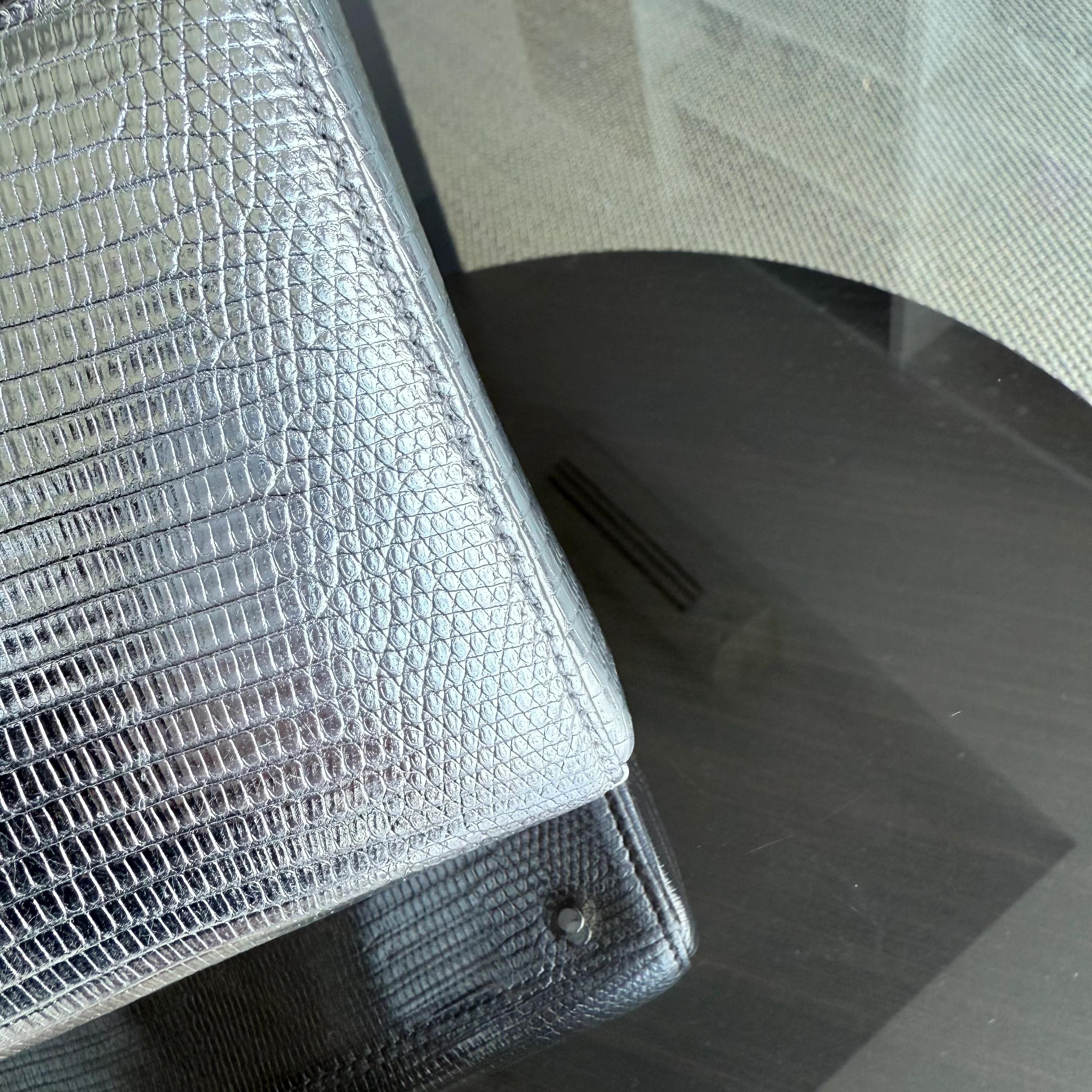 Dior Lady Mini - Exotic Lizard Metallic Limited Edition Silver Hardware