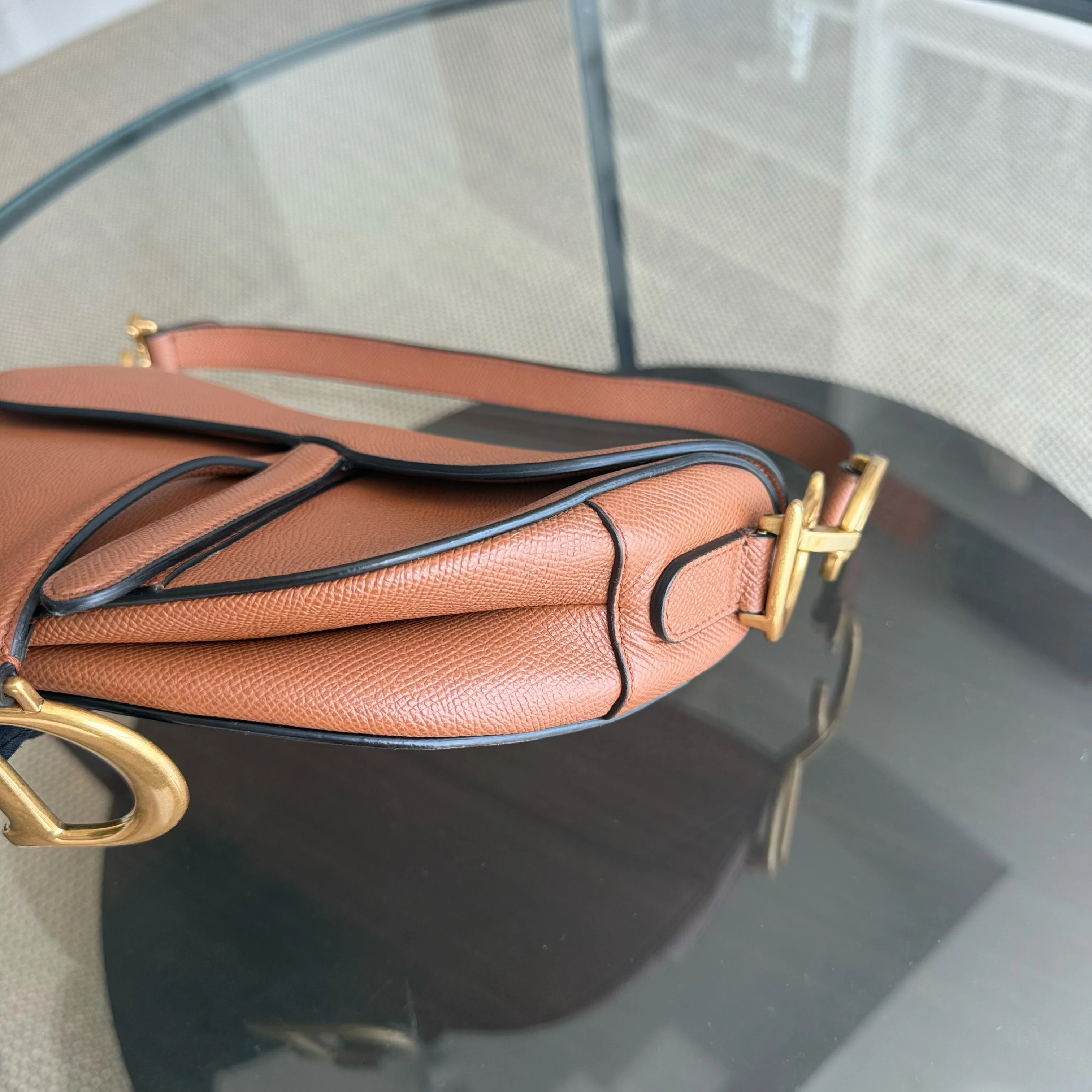 Dior Saddle Medium - Grained Calfskin Caramel Gold Hardware