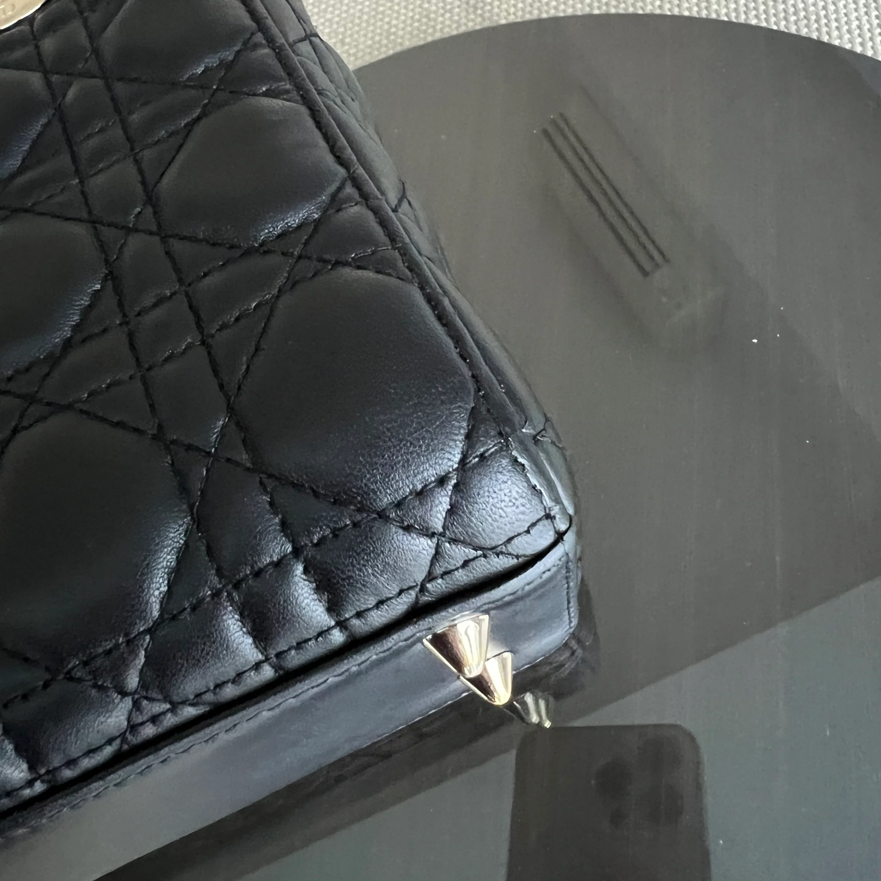 *ABC Strap* Dior Lady Small Cannage Lambskin Black Golden Hardware ABC Strap - Best Luxury Designers