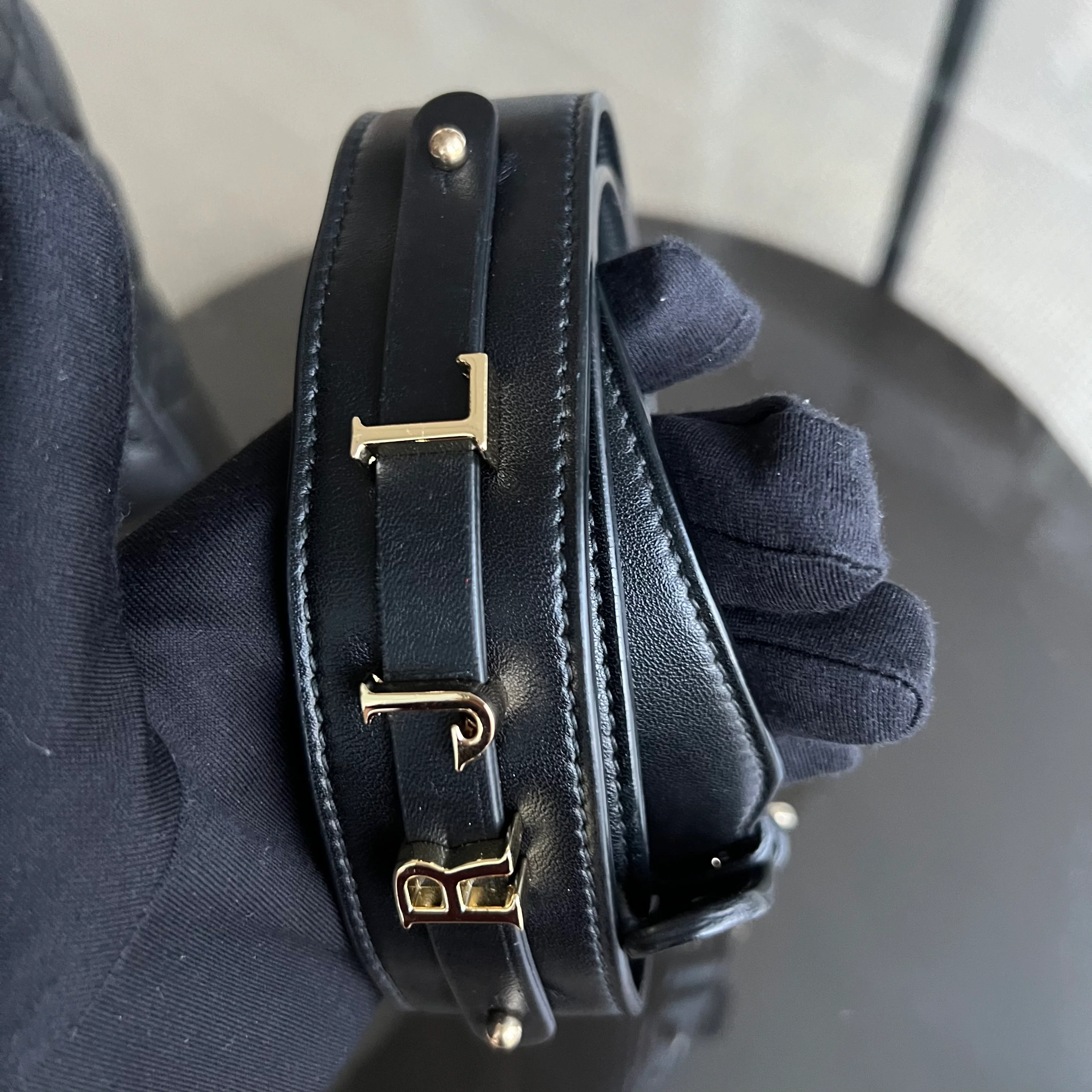 *ABC Strap* Dior Lady Small Cannage Lambskin Black Golden Hardware ABC Strap - Best Luxury Designers