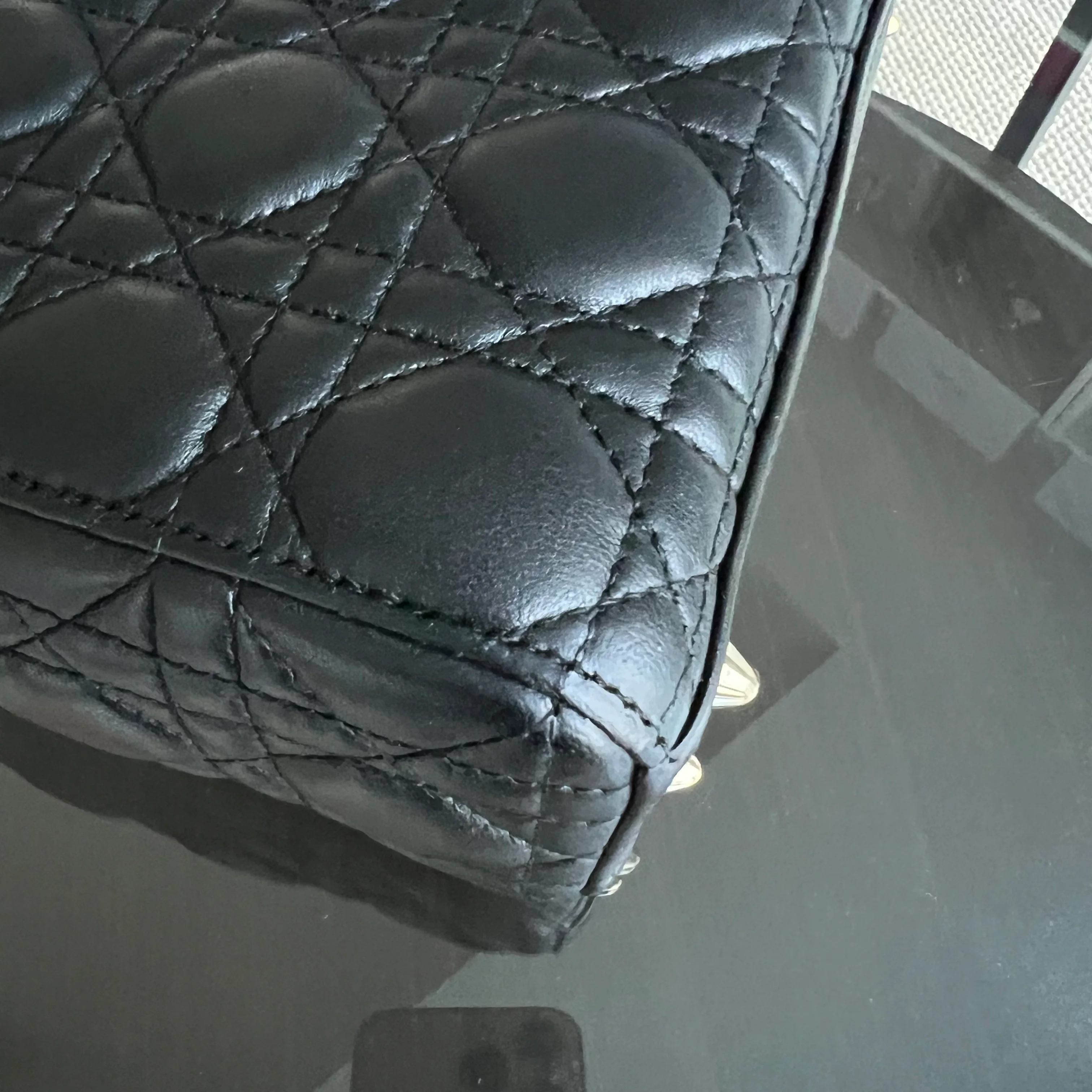 *ABC Strap* Dior Lady Small Cannage Lambskin Black Golden Hardware ABC Strap - Best Luxury Designers