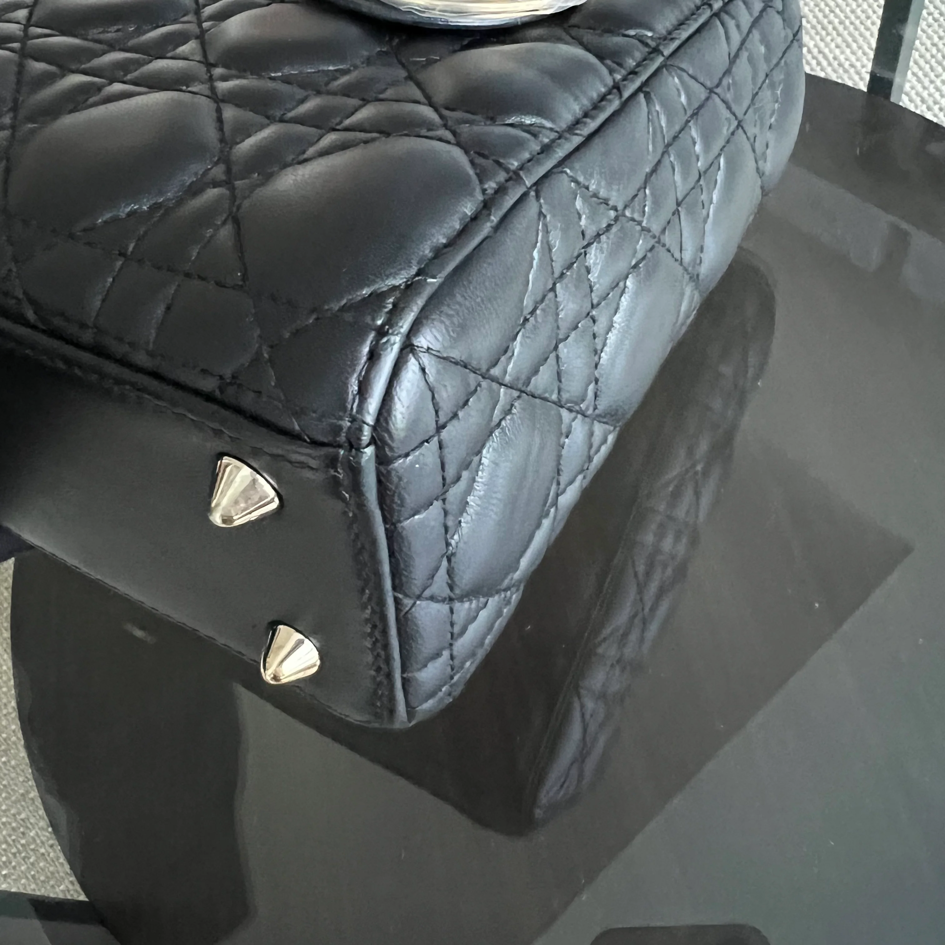 *ABC Strap* Dior Lady Small Cannage Lambskin Black Golden Hardware ABC Strap - Best Luxury Designers