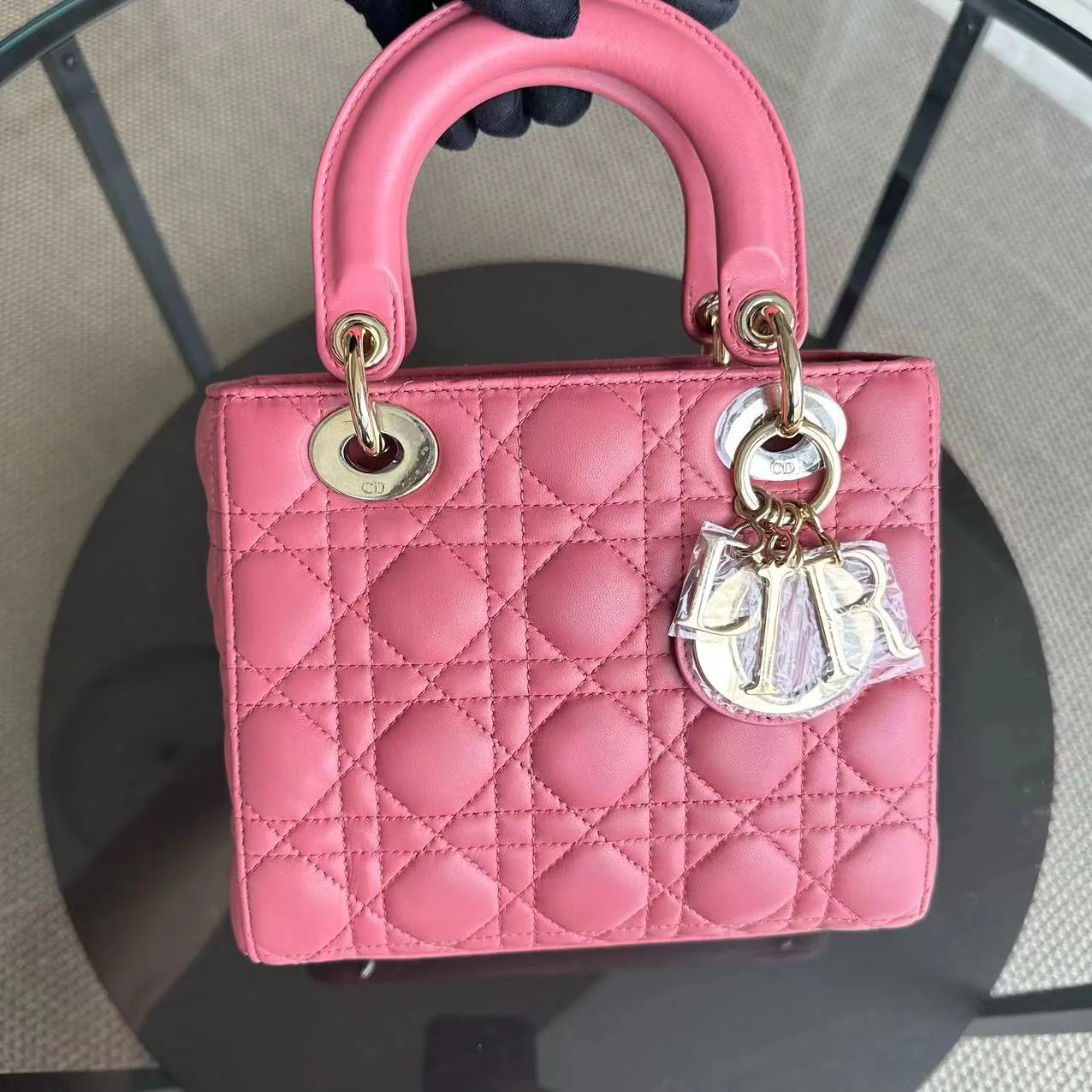 *ABC Strap* Dior Lady Small Cannage Lambskin My ABC MYABC Charm Light Pink GHW - Best Luxury Designers