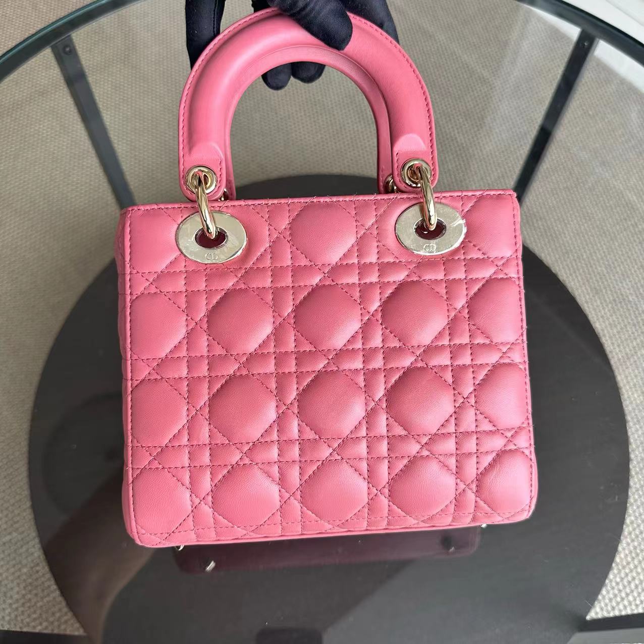 *ABC Strap* Dior Lady Small Cannage Lambskin My ABC MYABC Charm Light Pink GHW - Best Luxury Designers