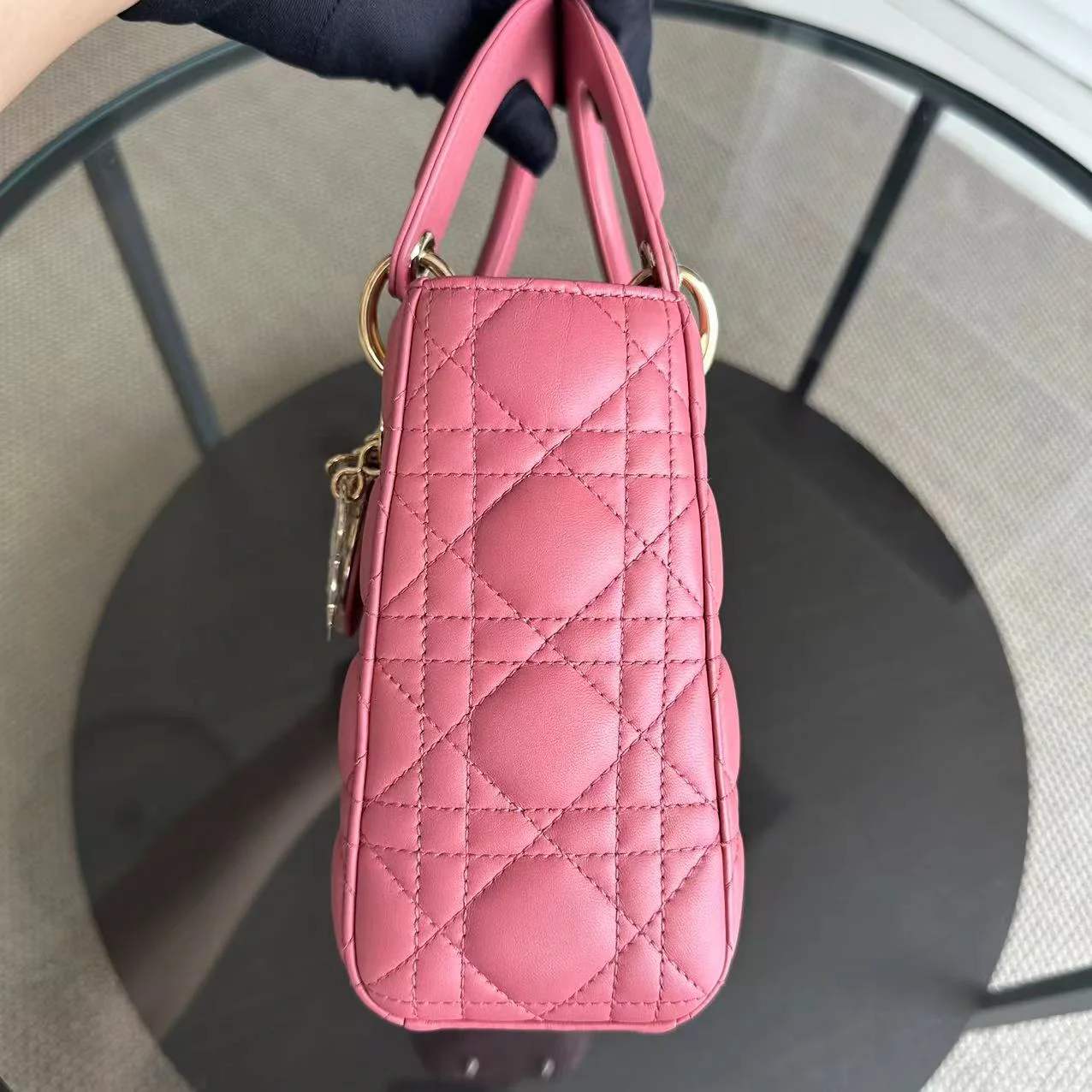 *ABC Strap* Dior Lady Small Cannage Lambskin My ABC MYABC Charm Light Pink GHW - Best Luxury Designers